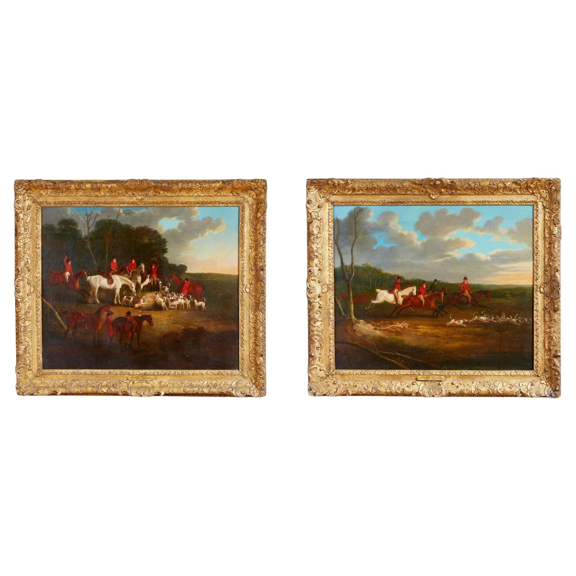 Pair of Hunt Paintings Attributed to Henry Alken