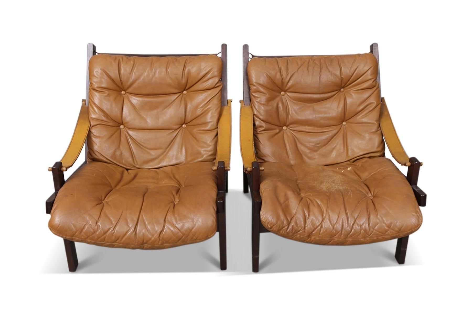 Mid-Century Modern Pair of Hunter Chairs by Torbjorn Afdal