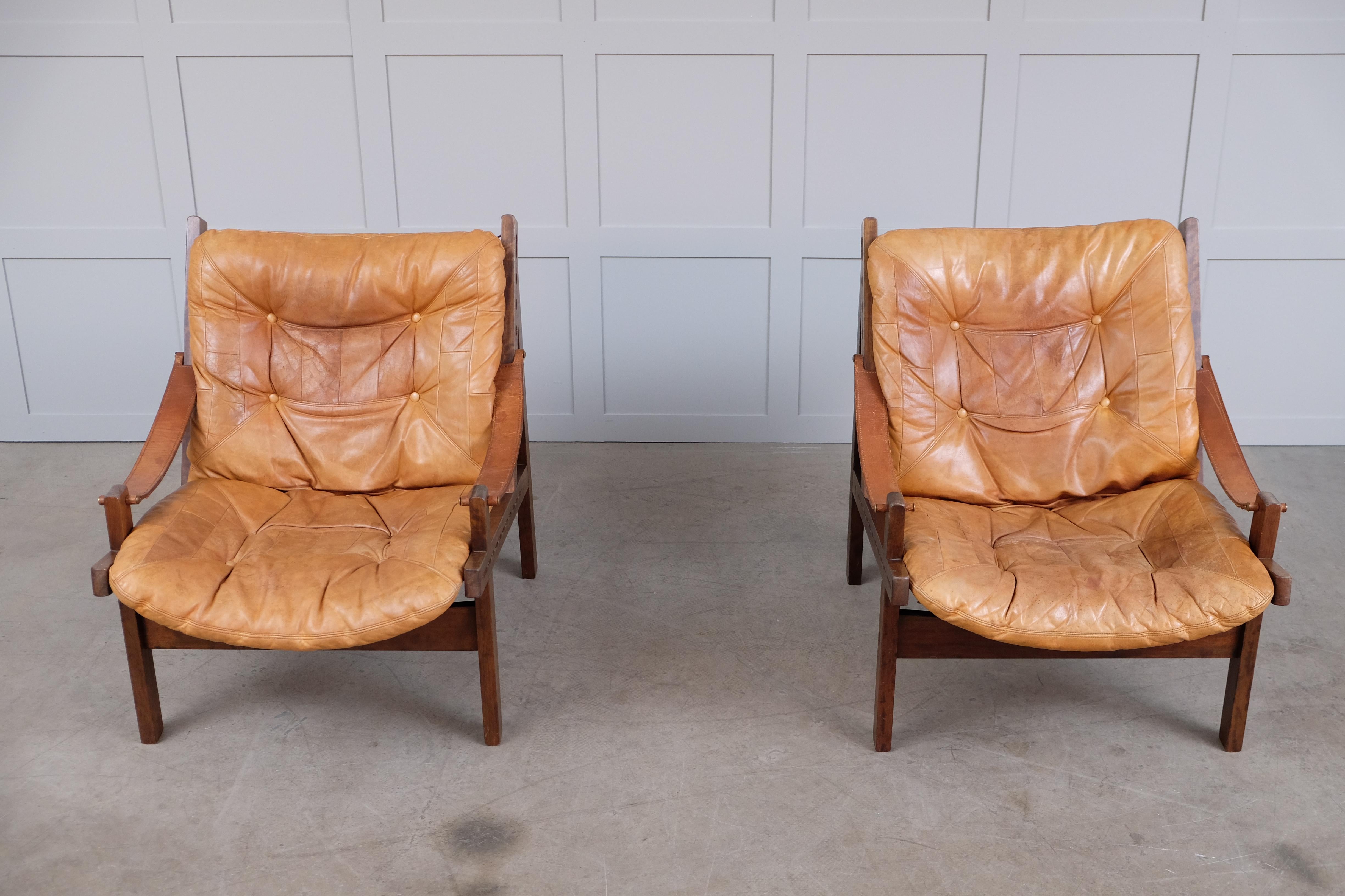 Pair of Hunter Easy Chairs by Torbjørn Afdal, 1960s 3