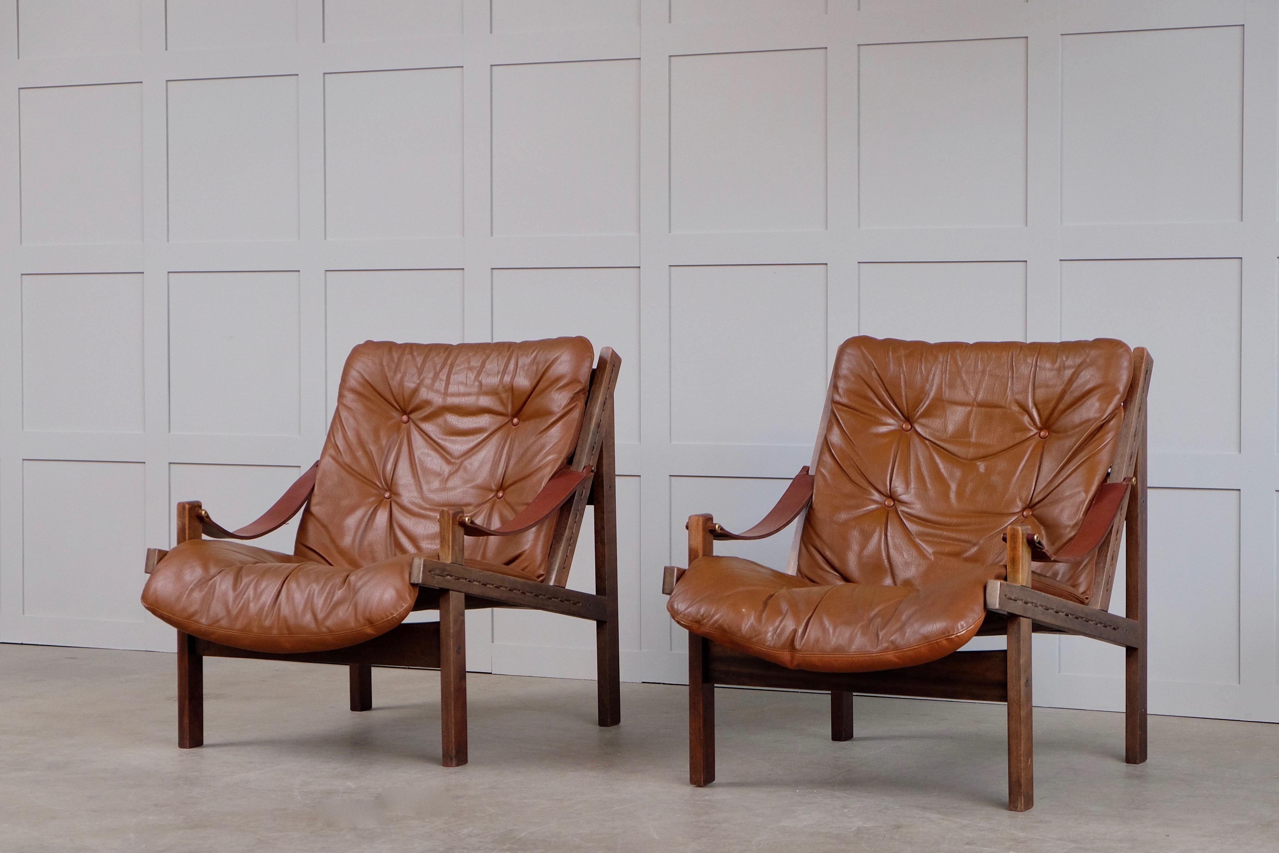 Scandinavian Modern Pair of Hunter Easy Chairs by Torbjørn Afdal, 1960s
