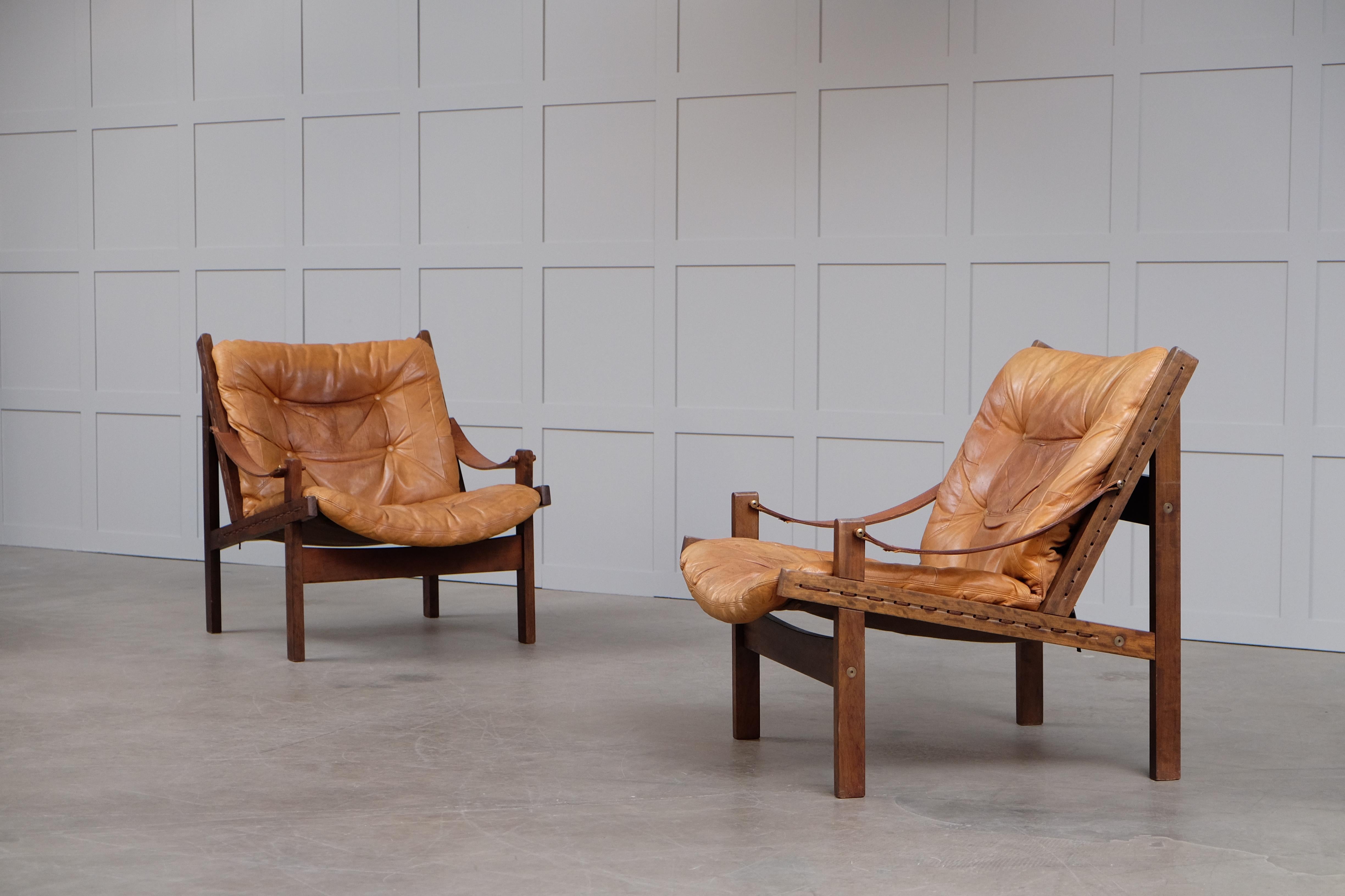 Pair of Hunter Easy Chairs by Torbjørn Afdal, 1960s In Good Condition In Stockholm, SE