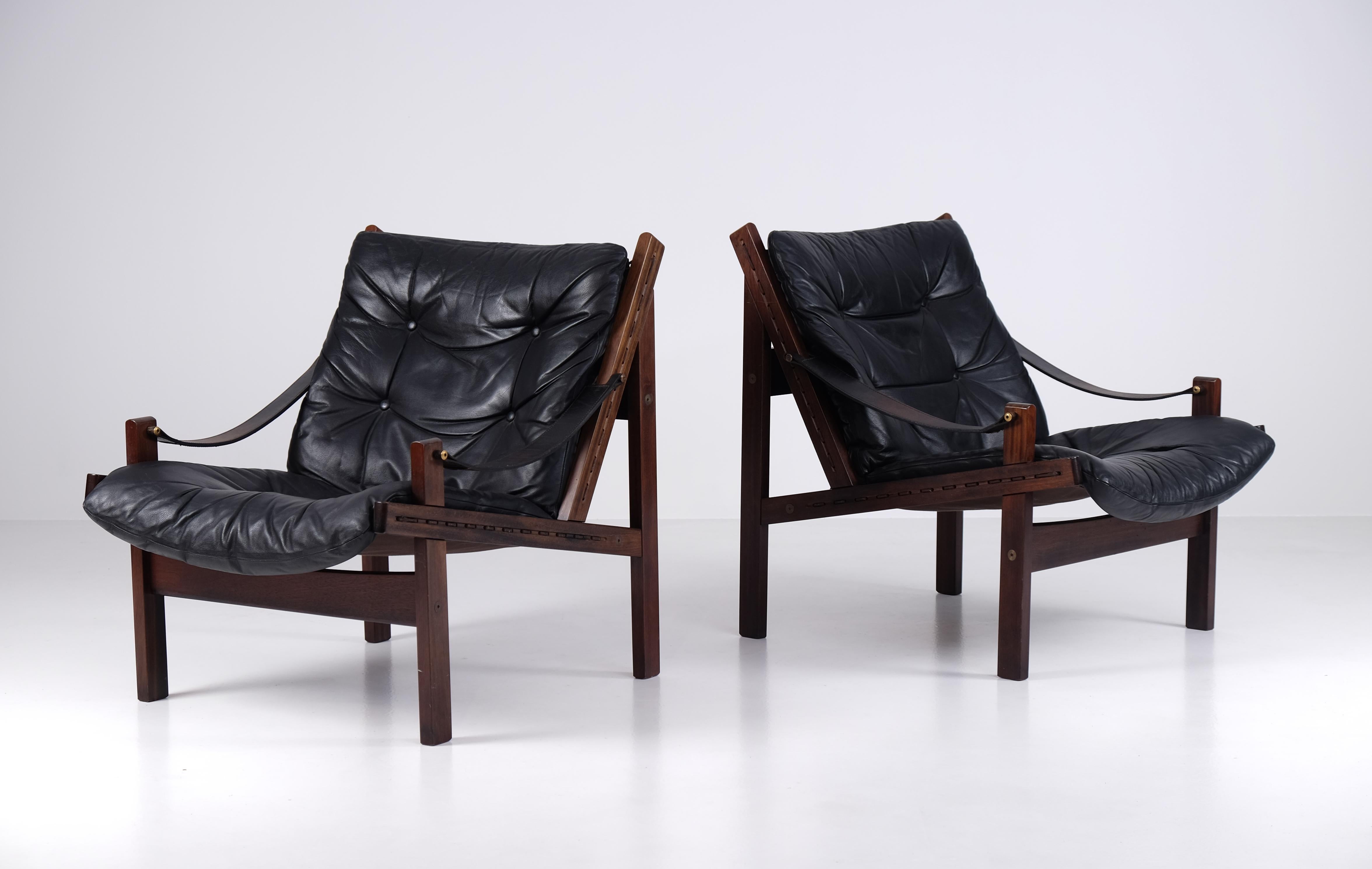Scandinavian Modern Pair of 'Hunter' Easy Chairs by Torbjørn Afdal, 1960s For Sale