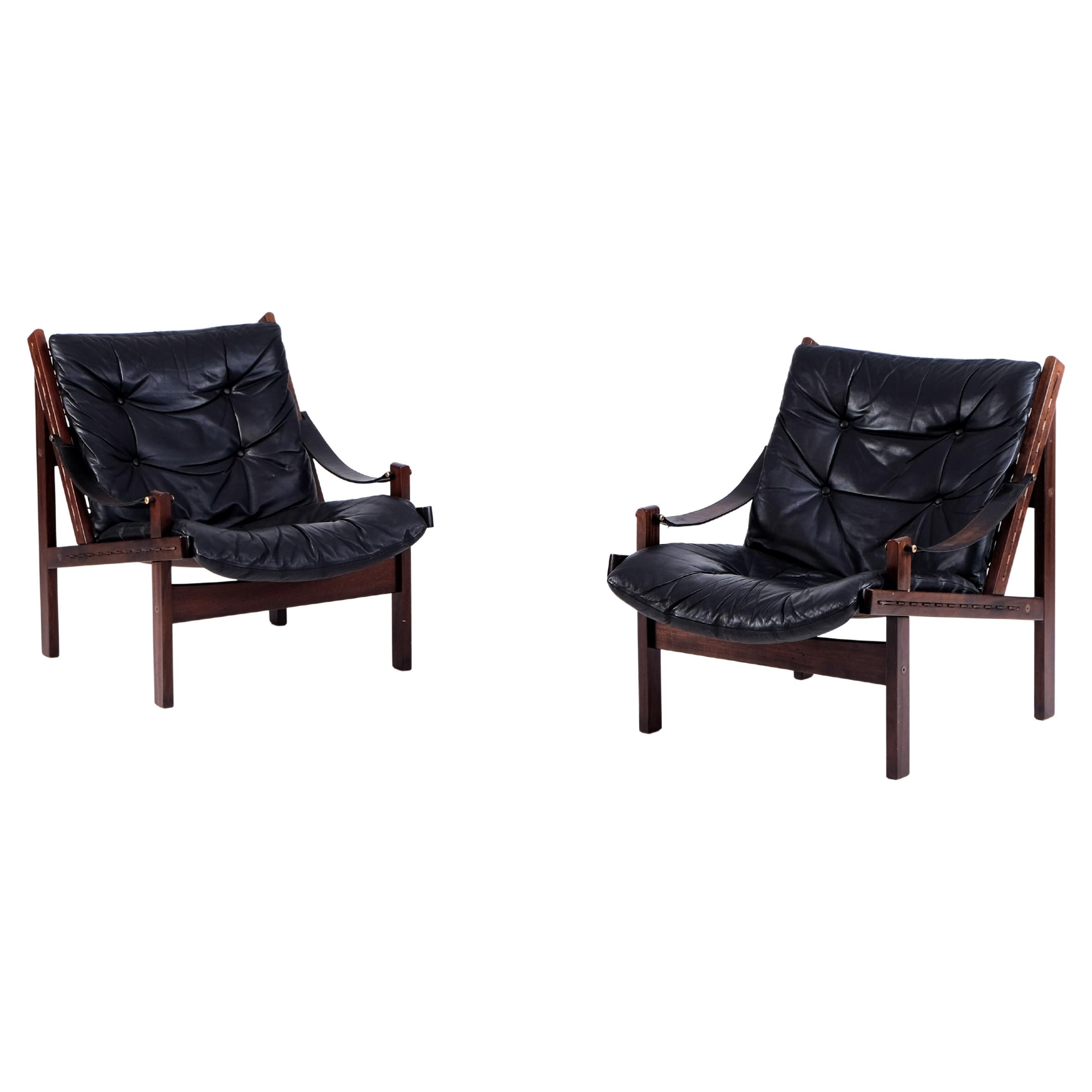 Pair of 'Hunter' Easy Chairs by Torbjørn Afdal, 1960s For Sale