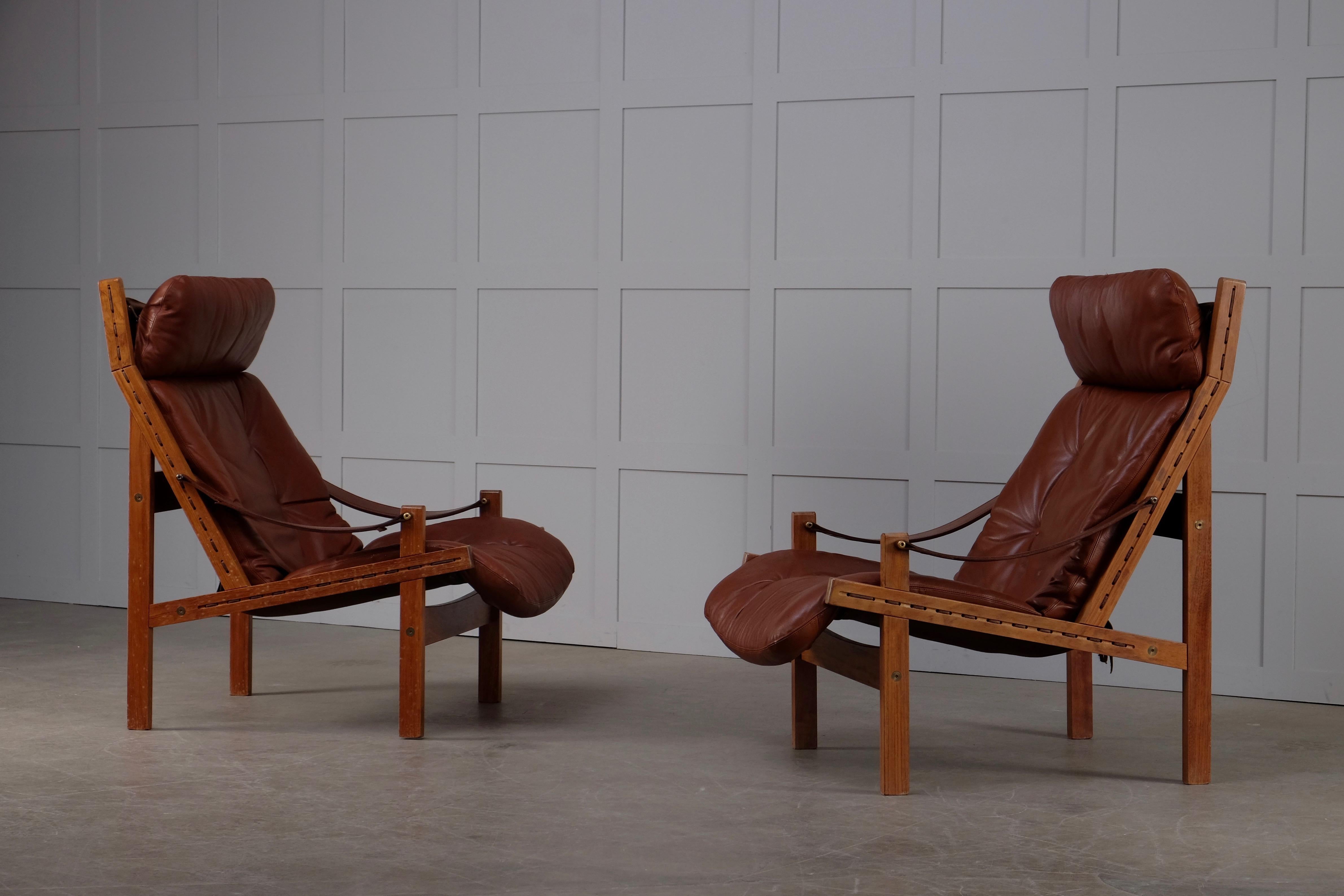 Scandinavian Modern Pair of Hunter Easy Chairs by Torbjørn Afdal, 1970s For Sale