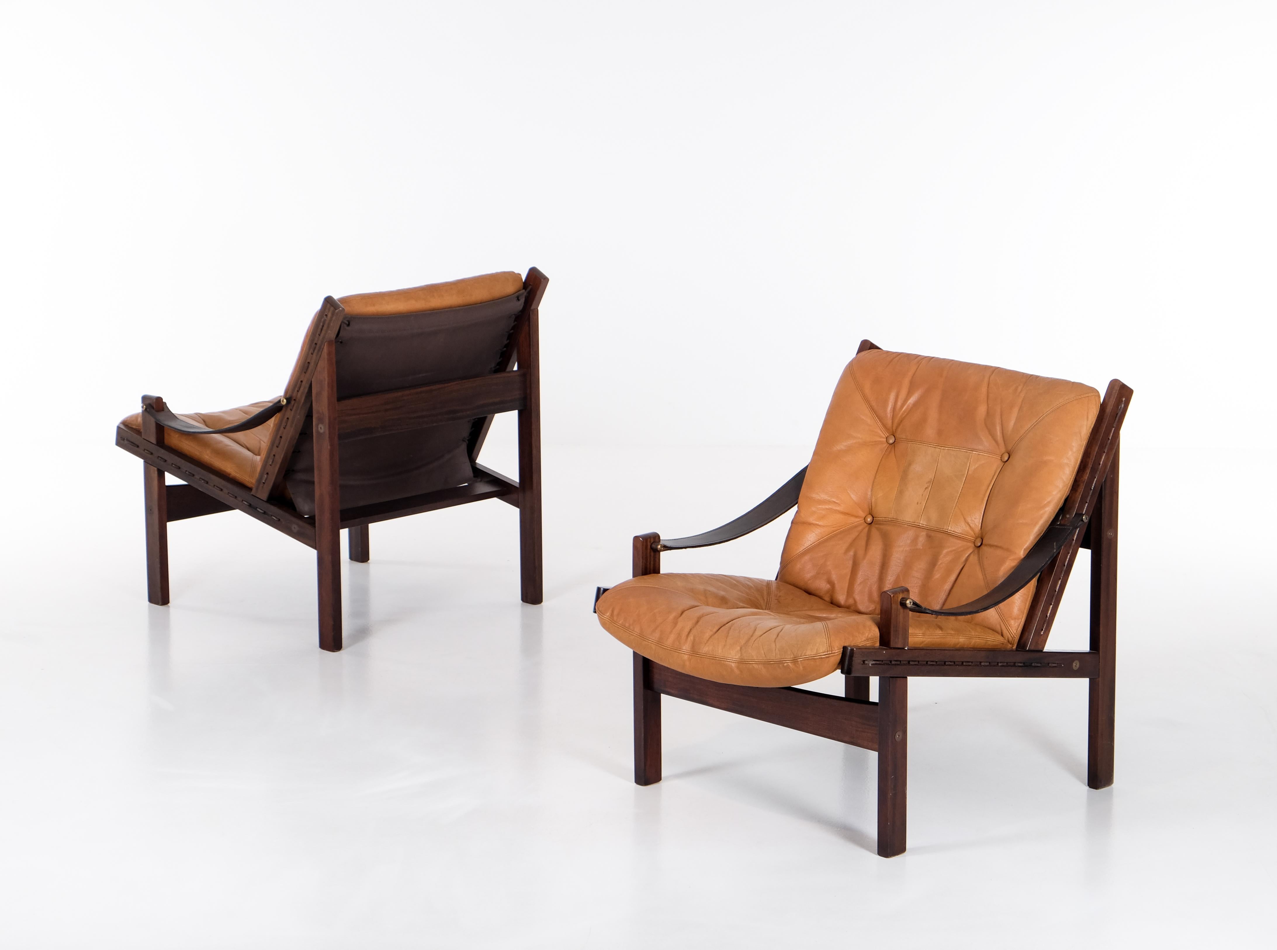 Scandinavo moderno Coppia di poltrone 'Hunter' di Torbjørn Afdal, anni '70 in vendita