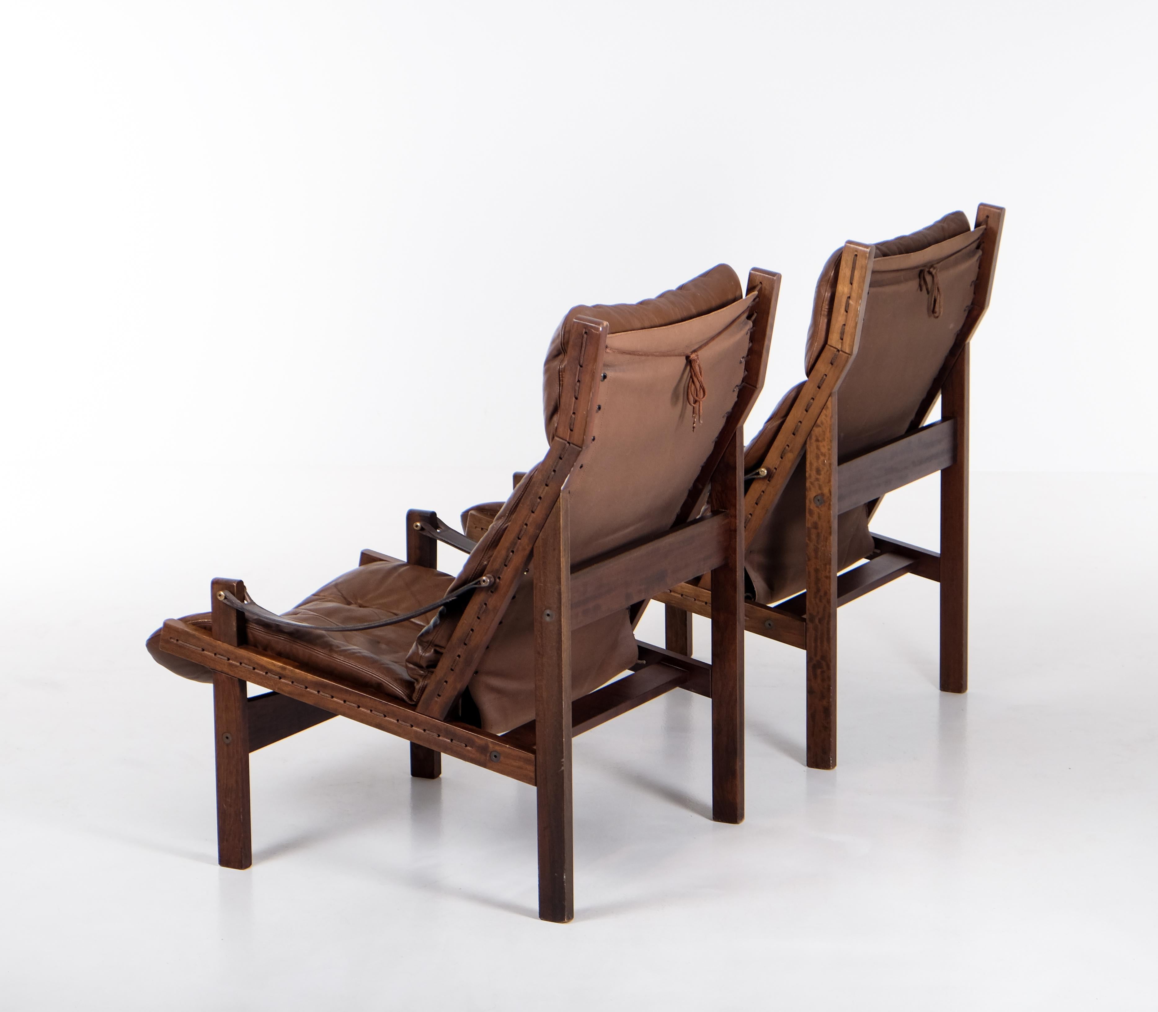 Paire de fauteuils Hunter Easy Chairs par Torbjørn Afdal, 1970 Bon état - En vente à Stockholm, SE
