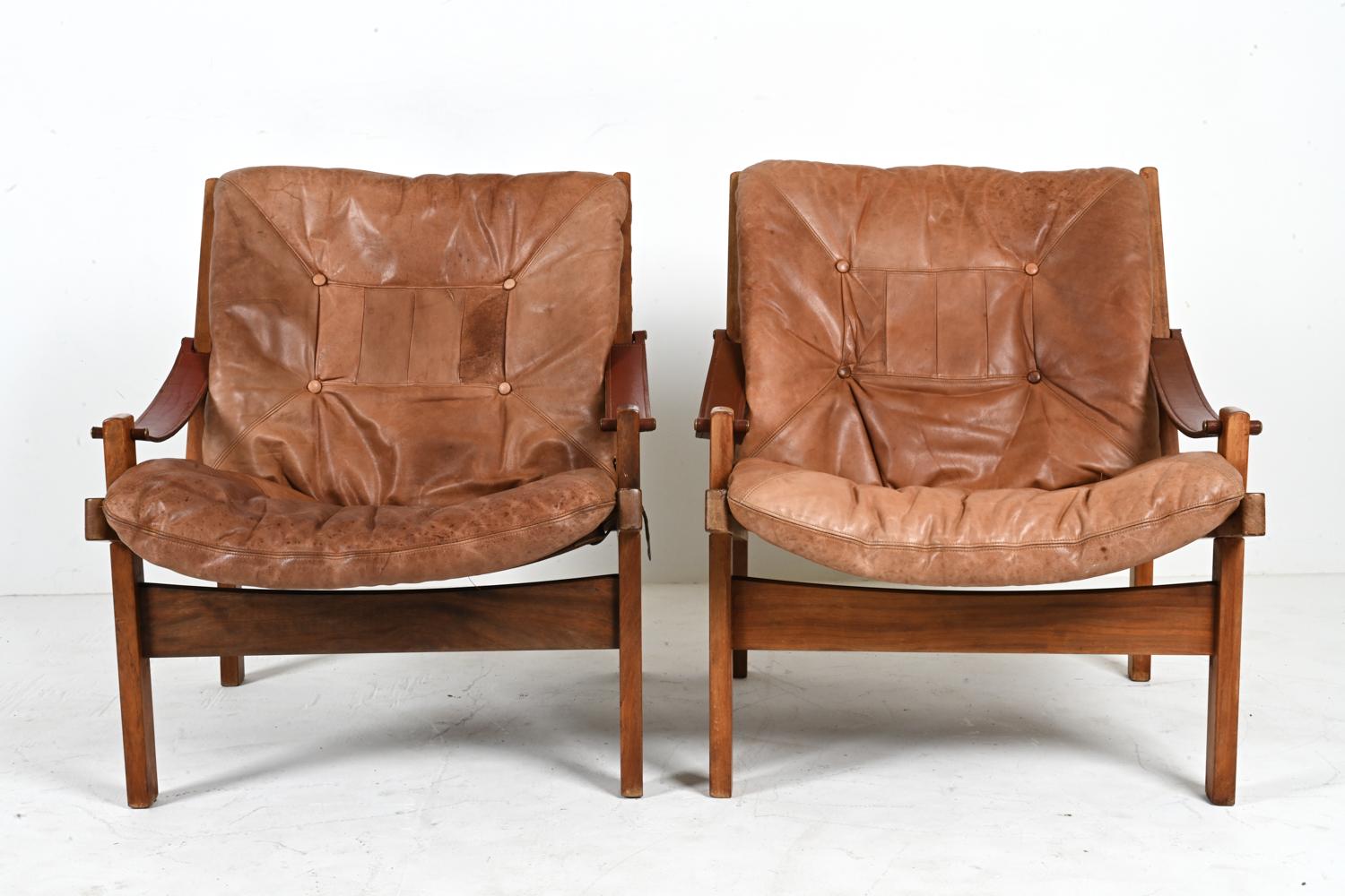 Pair of Hunter Easy Chairs by Torbjørn Afdal In Fair Condition In Norwalk, CT