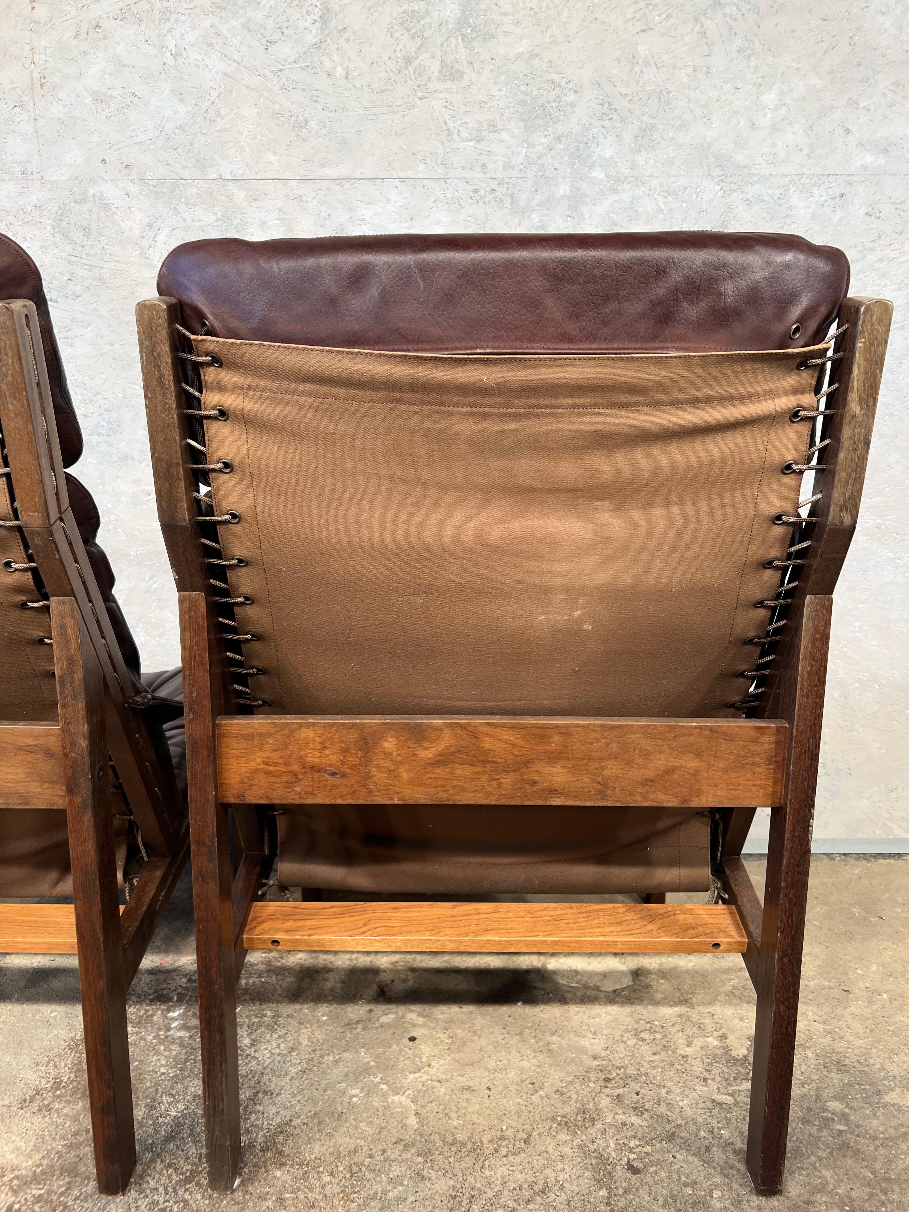 Pair of Hunter High-Back Lounge Chairs by Torbjørn Afdal for Bruksbo #526 For Sale 3