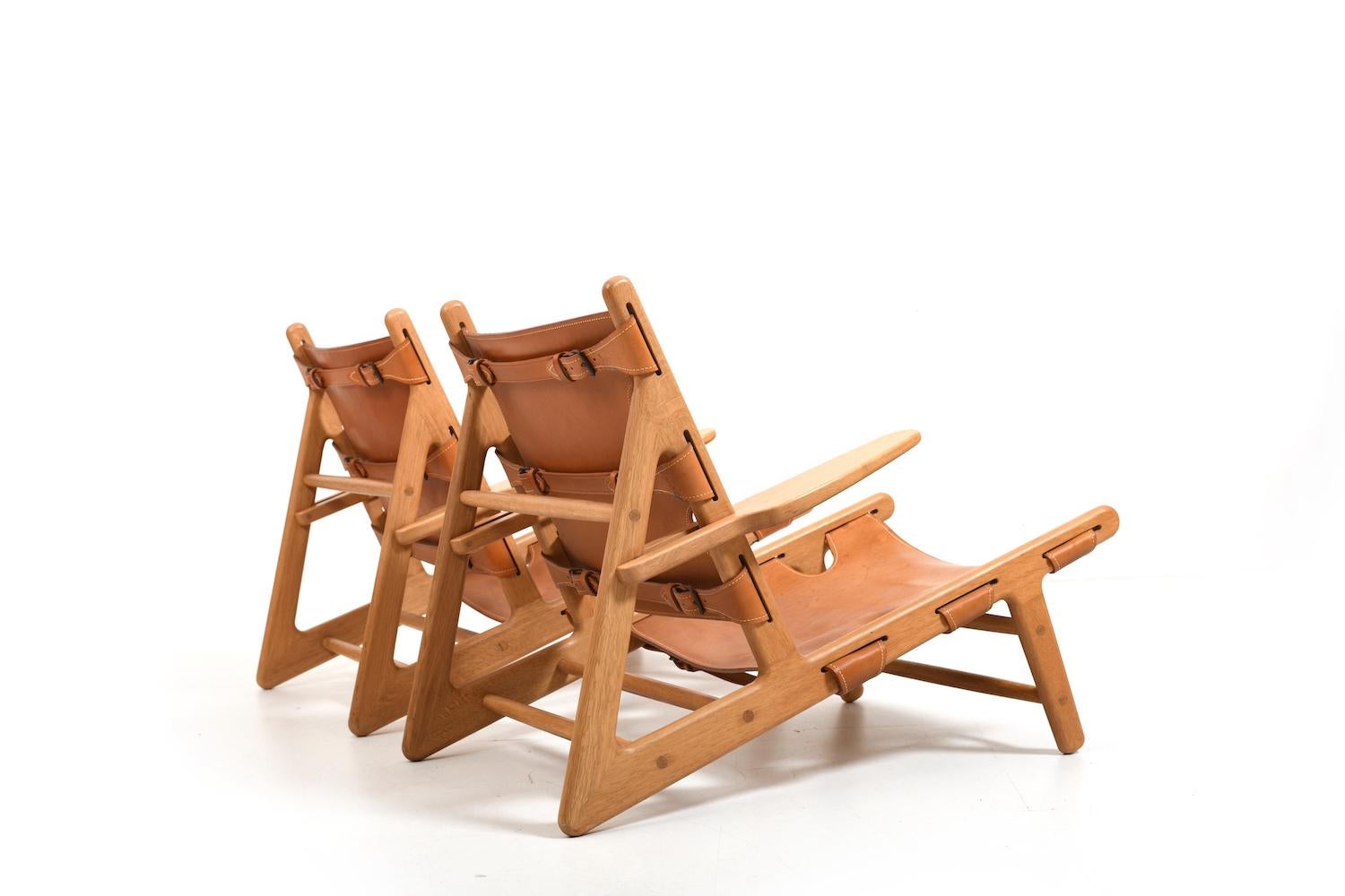 Pair of Hunting Chairs by Børge Mogensen 1970s 4