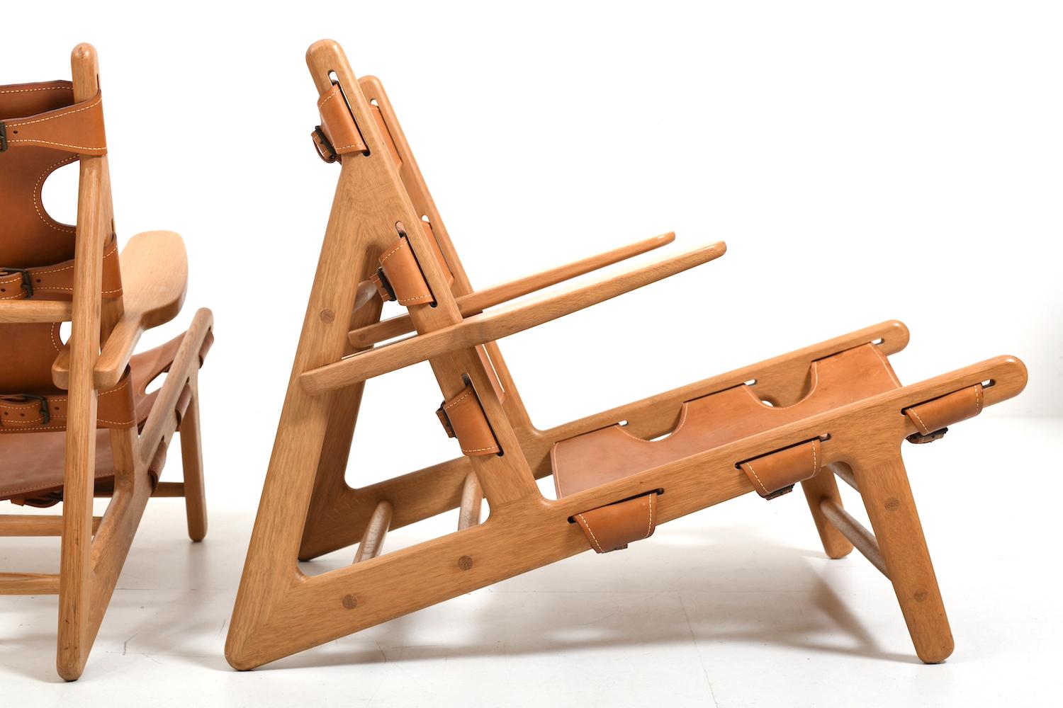 Pair of Hunting Chairs by Børge Mogensen 1970s 5