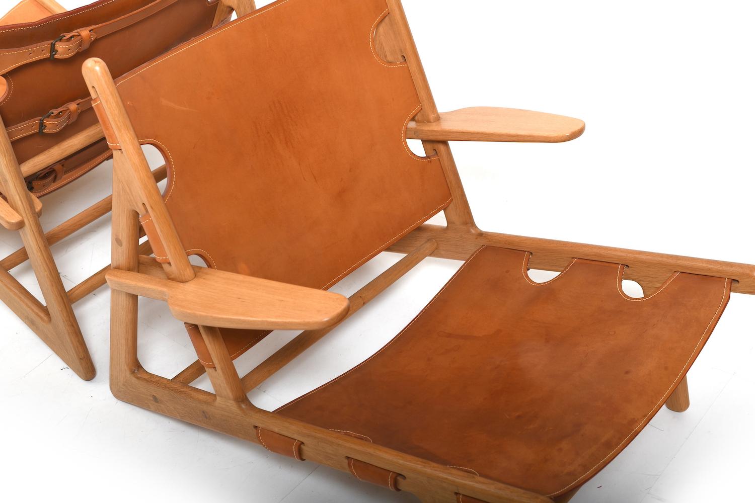 Pair of Hunting Chairs by Børge Mogensen 1970s 2