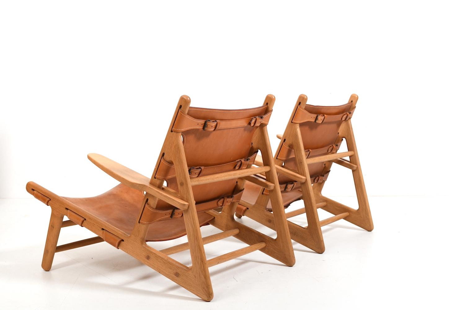 Pair of Hunting Chairs by Børge Mogensen 1970s 3