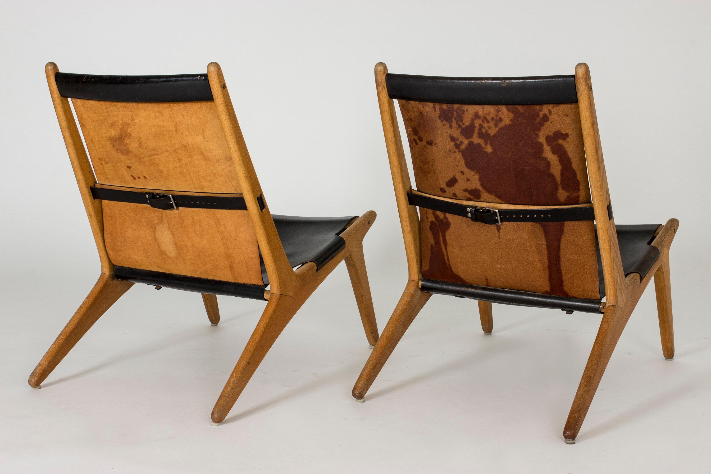 Swedish Pair of Hunting Chairs by Uno & Östen Kristiansson