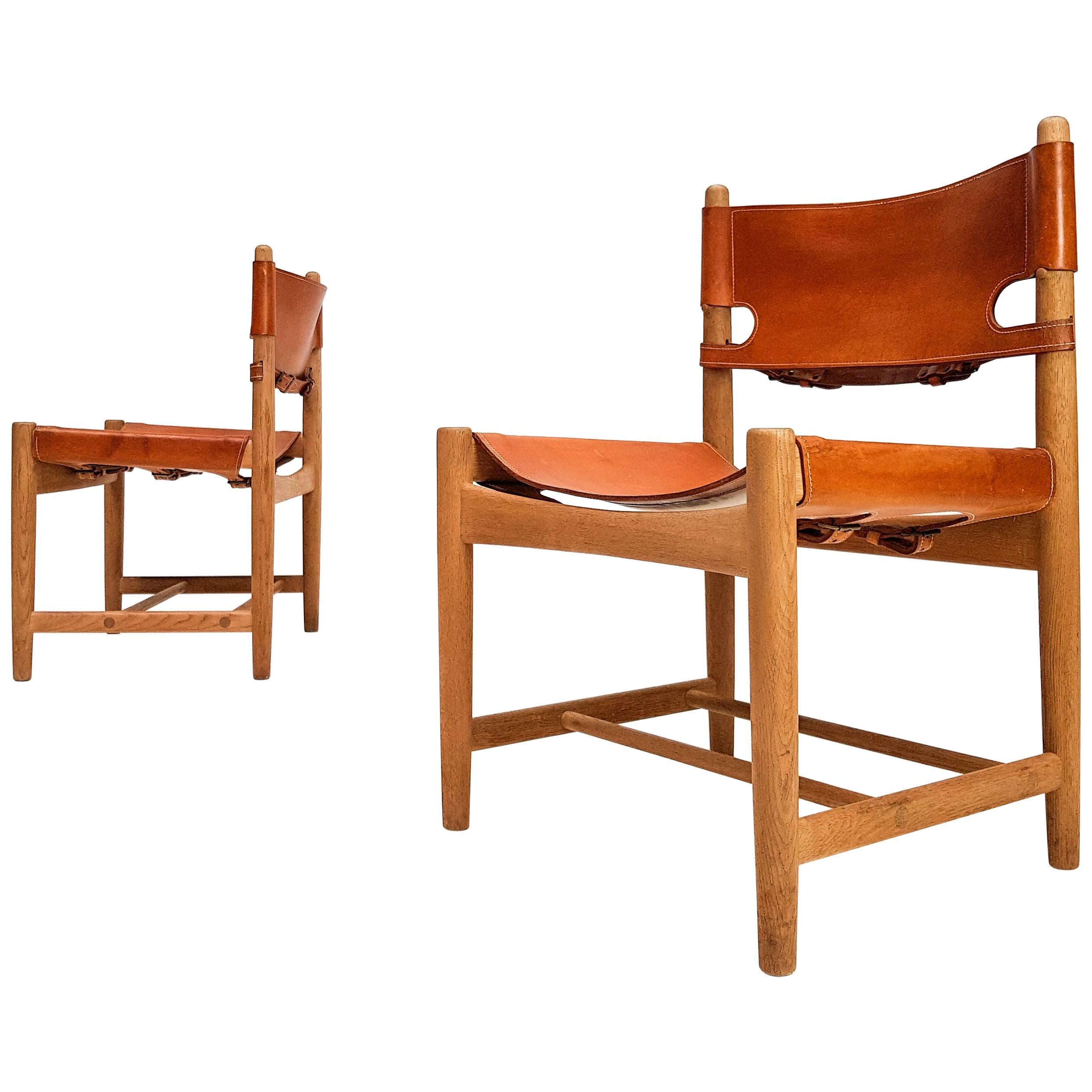 Pair of Hunting Dining Chairs, Model 3237 by Børge Mogensen for Fredericia