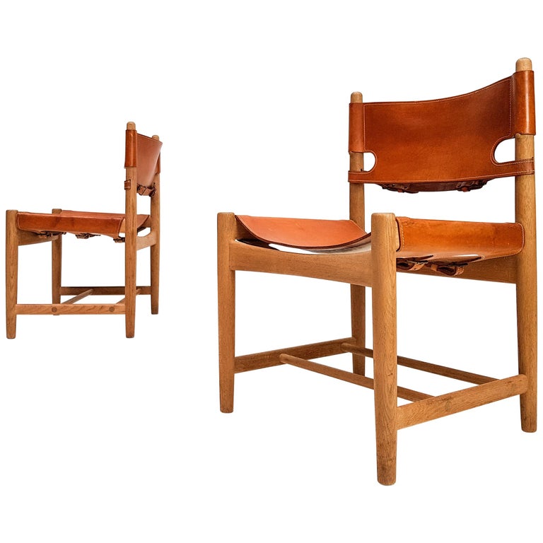 Pair of Hunting Dining Chairs, Model 3237 by Børge Mogensen for Fredericia  at 1stDibs