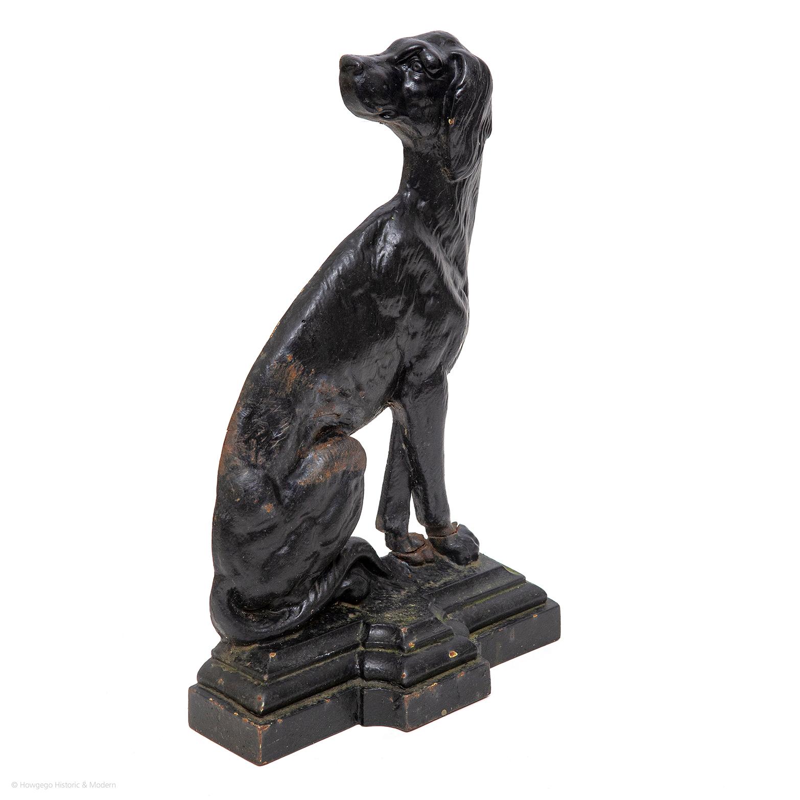 vintage cast iron dog door stop