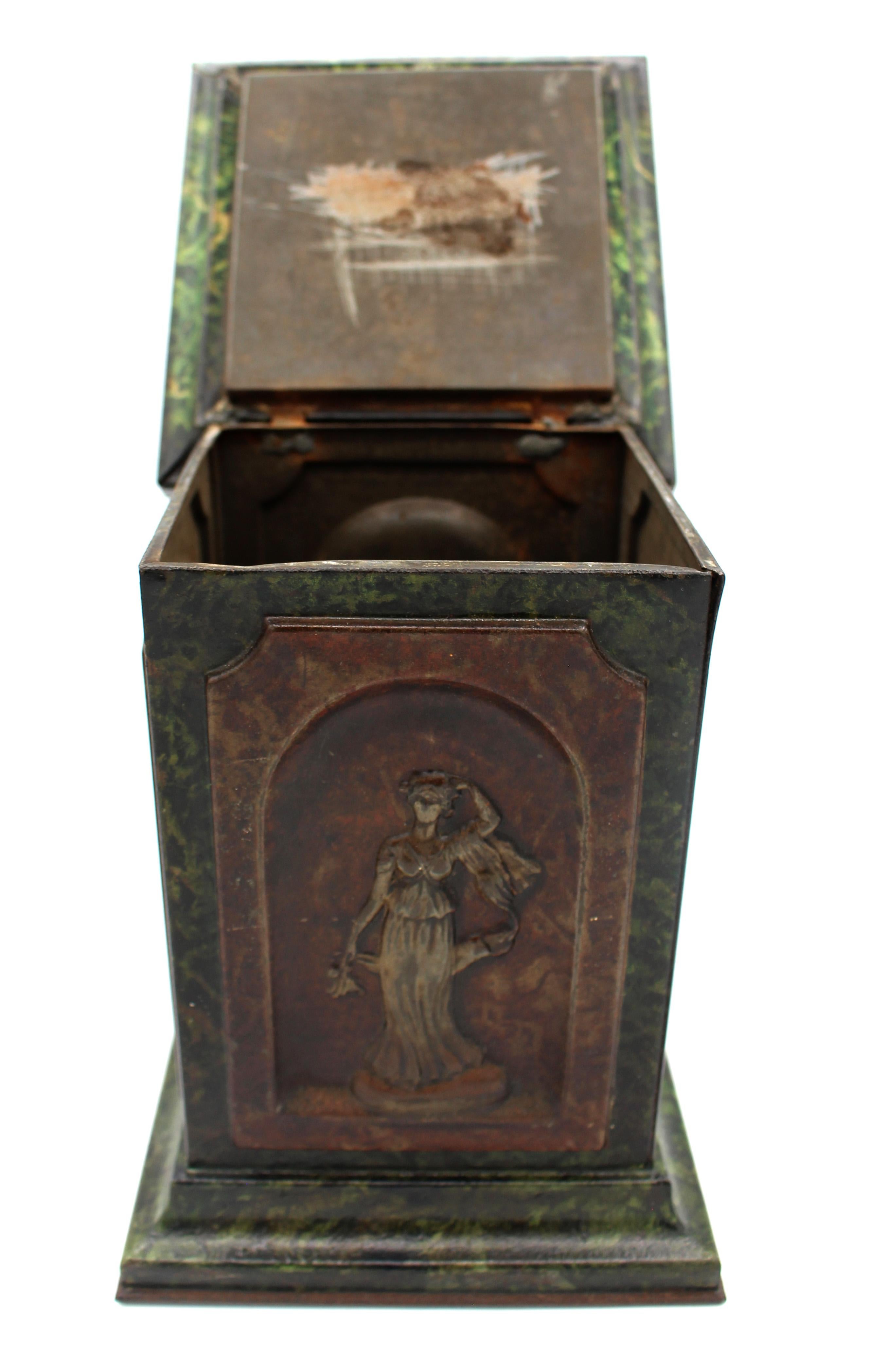 20th Century Pair of Huntley & Palmers Sculpture Pedestal Form Biscuit Tin Boxes, circa 1909 For Sale