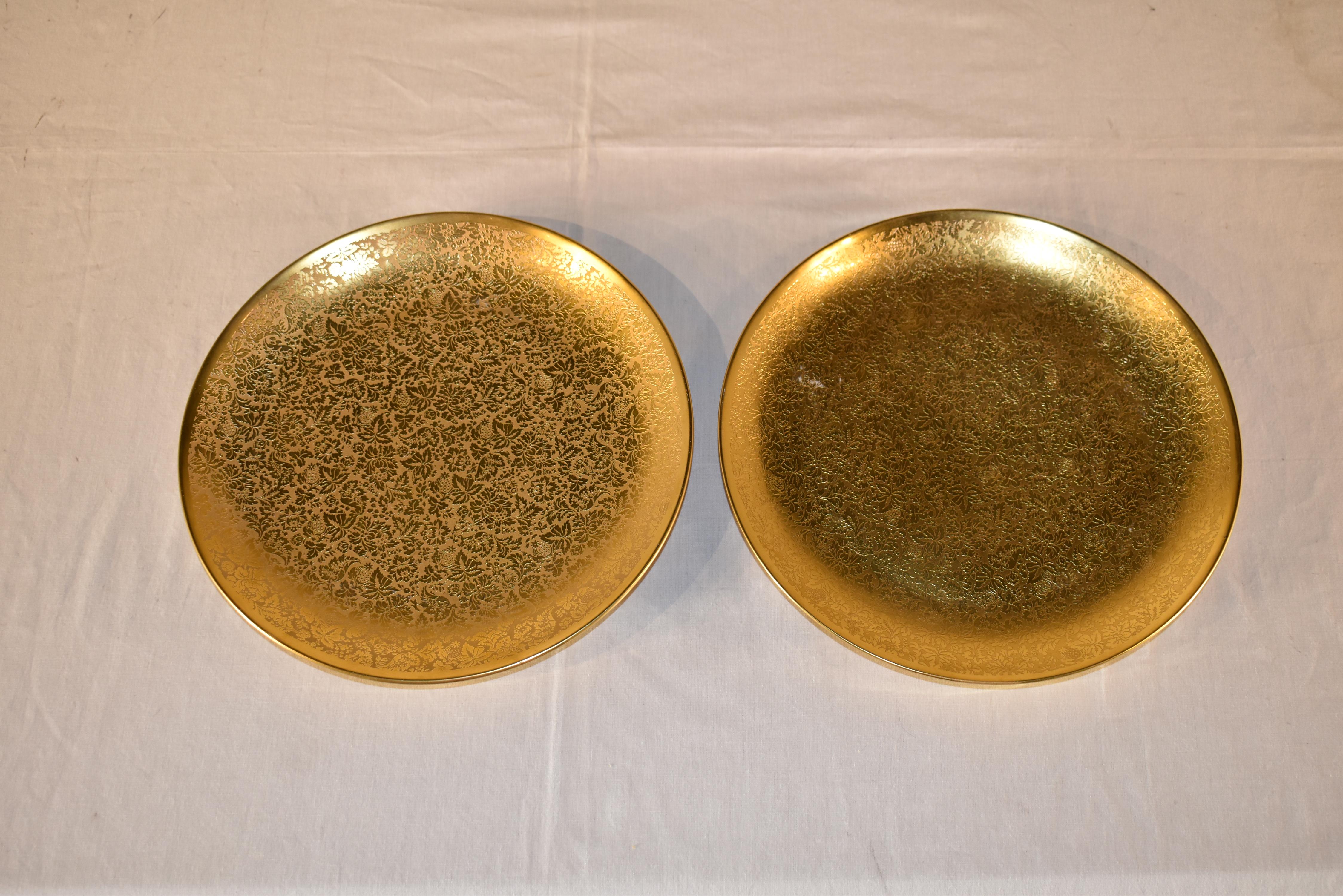 Pareja de Platos de Oro Hutschenreuther, circa 1925 - 1939 mediados del siglo XX en venta