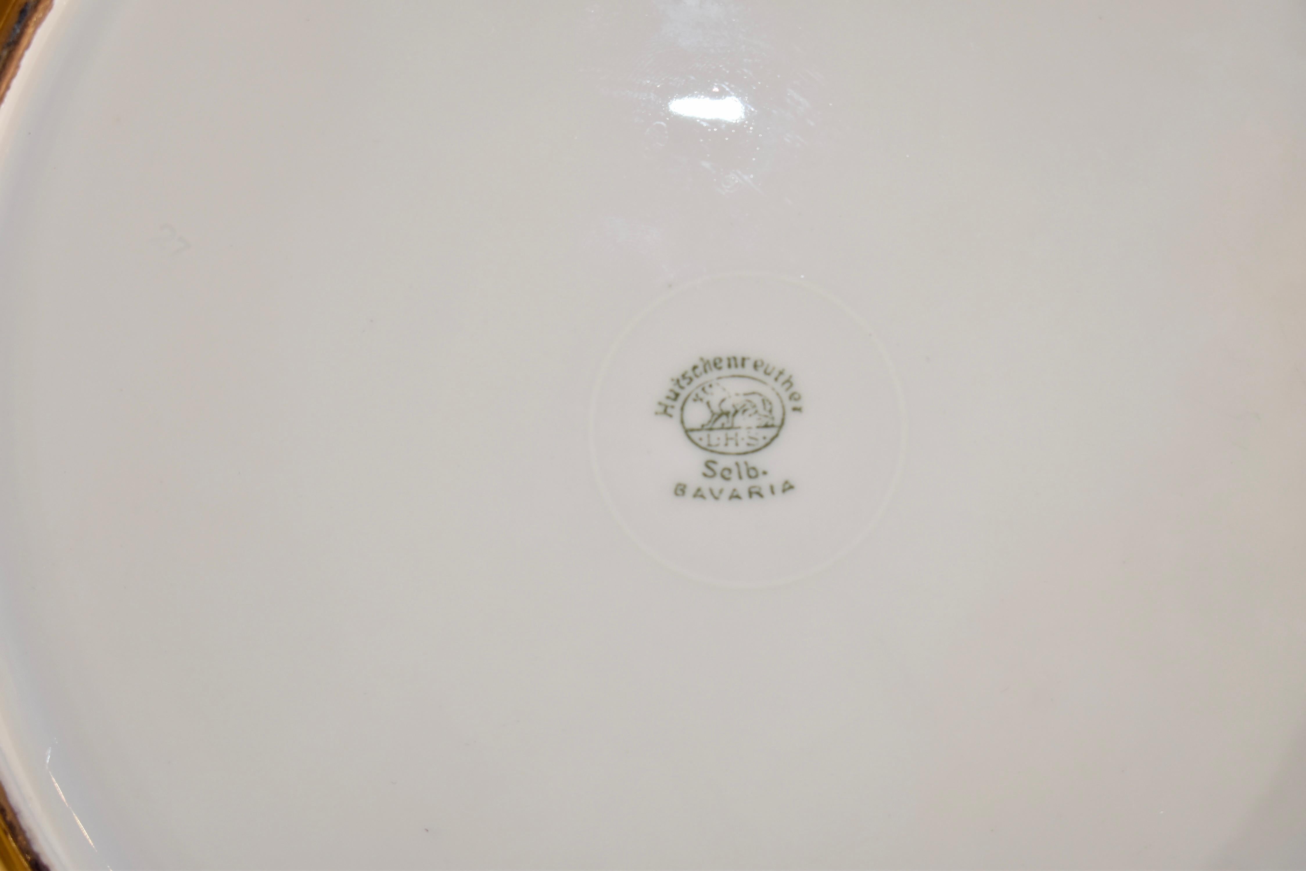 Pareja de Platos de Oro Hutschenreuther, circa 1925 - 1939 en venta 1