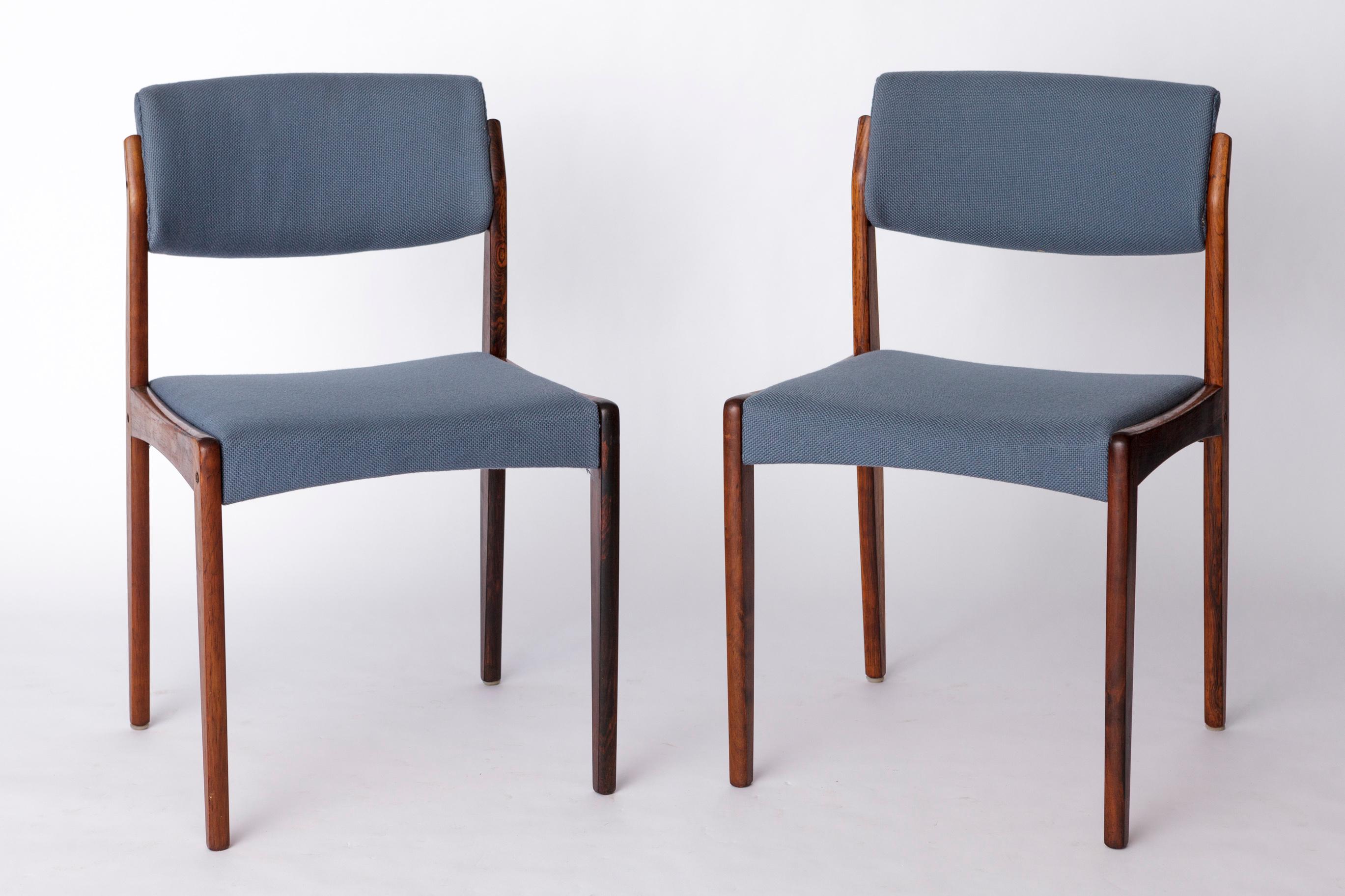 Coppia di sedie da pranzo vintage di H. W. Klein per Bramin, Danimarca - anni '60
Il prezzo indicato è per la coppia.

Questo elegante set di due sedie da pranzo è stato disegnato da H. W. Klein per il rinomato produttore danese Bramin negli anni