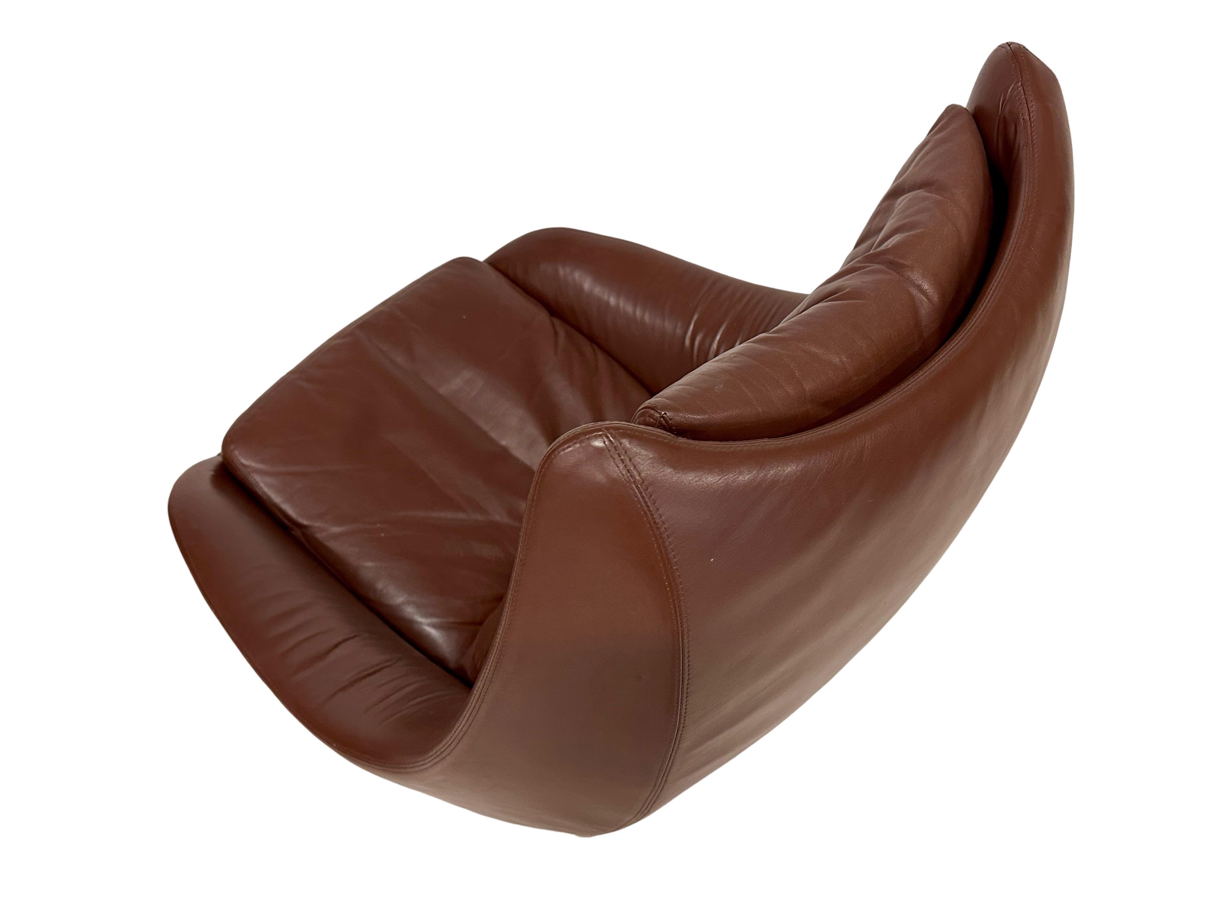 Danish Pair of H.W.Klein, Bramin loungers in original leather.