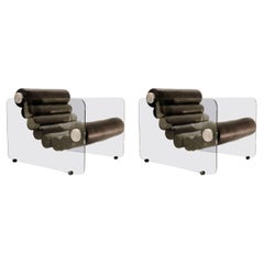 Pair of "Hyaline" Modulable Armchairs Designed by Fabio Lenci