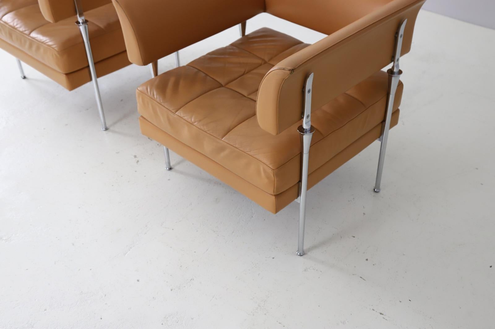Pair of 'Hydra Castor' Lounge Chairs by Luca Scacchetti for Poltrona Frau, 1990s 3