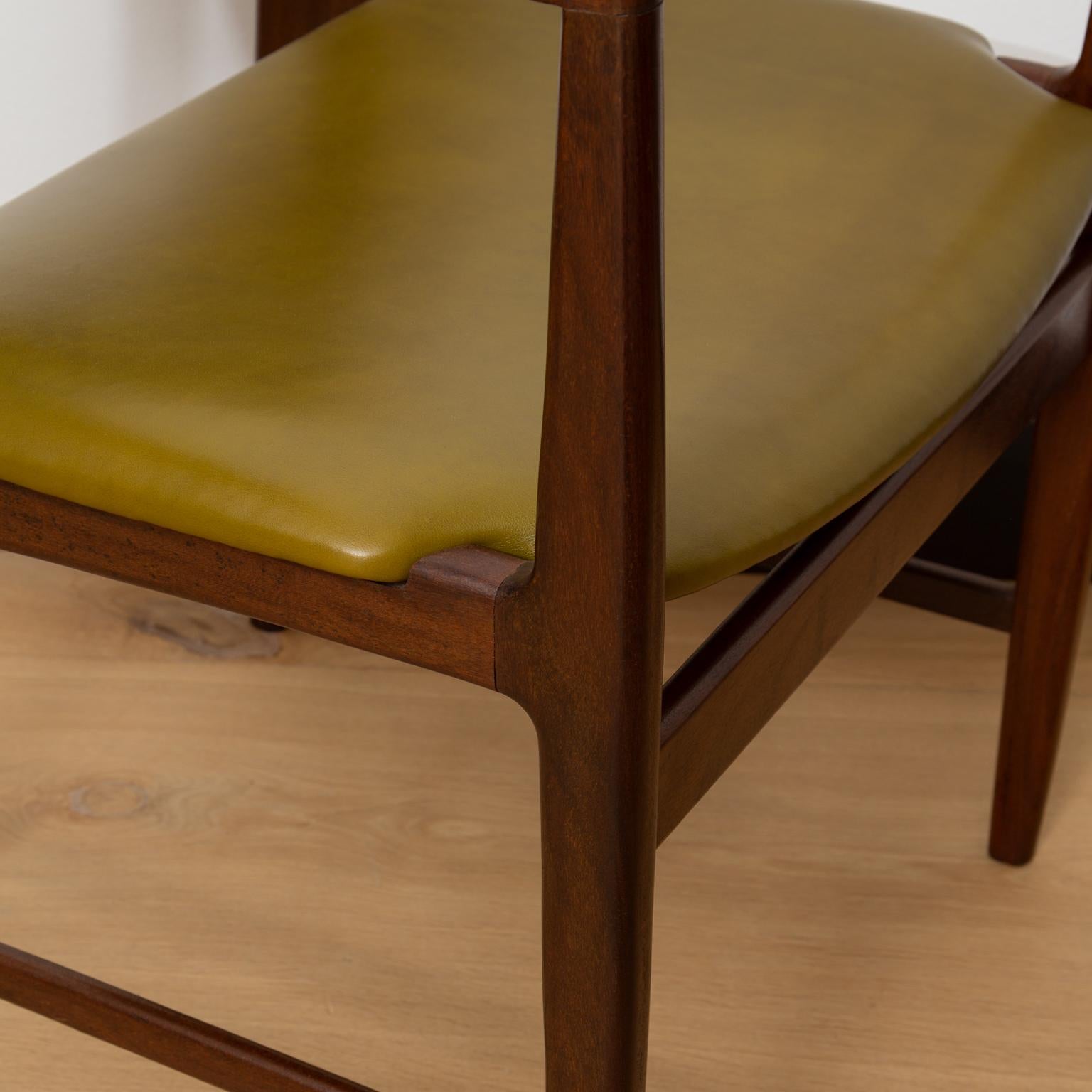 Leather Pair of Ib Kofod Larsen 4513 Armchairs, 1960s For Sale