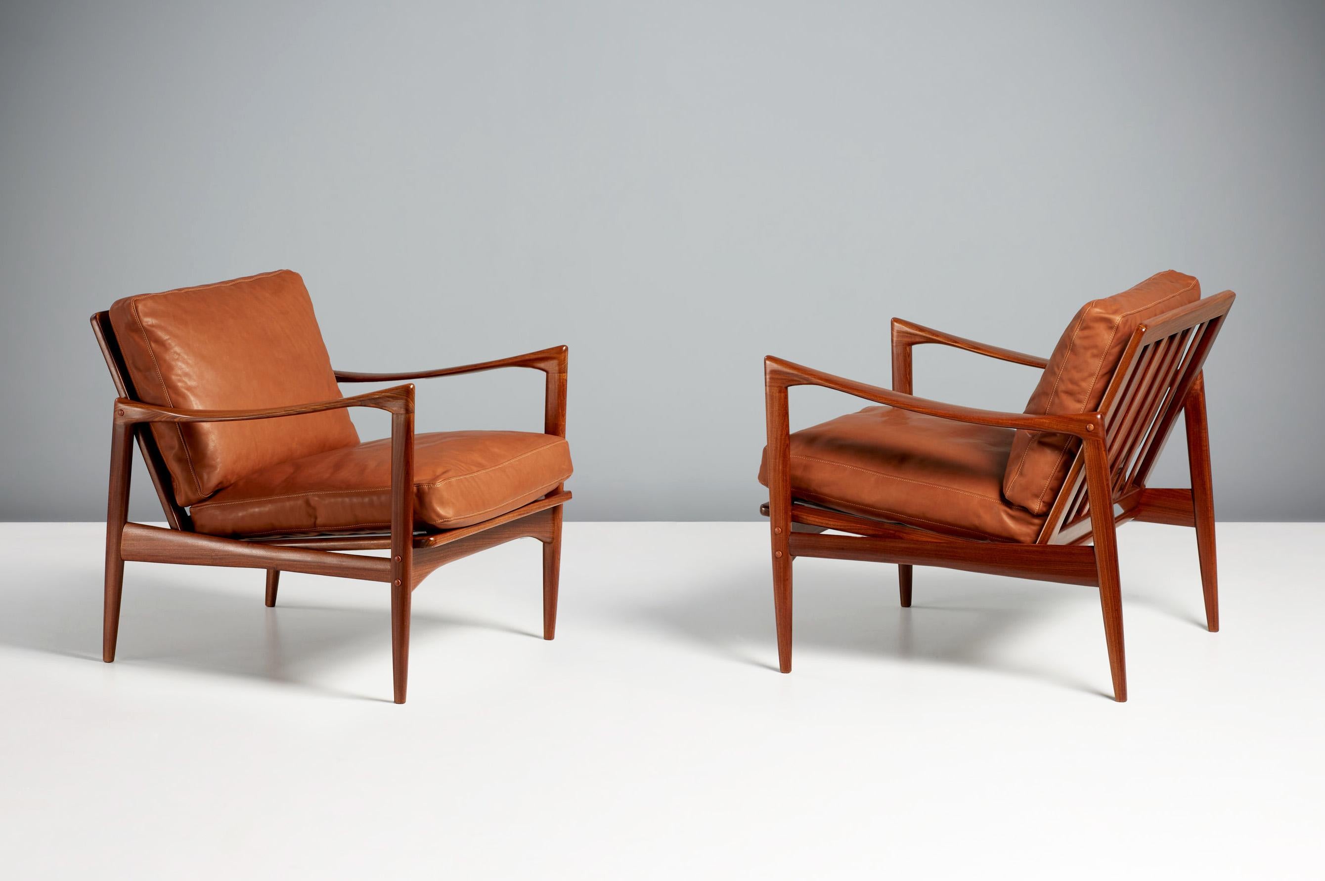 Scandinavian Modern Pair of Ib Kofod-Larsen Candidate Chairs, Afromosia Teak For Sale