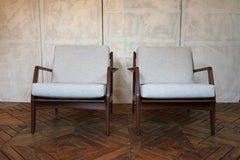 Pair of Ib Kofod-Larsen Danish Modern Sculptural Lounge Chairs — Denmark, 1950s