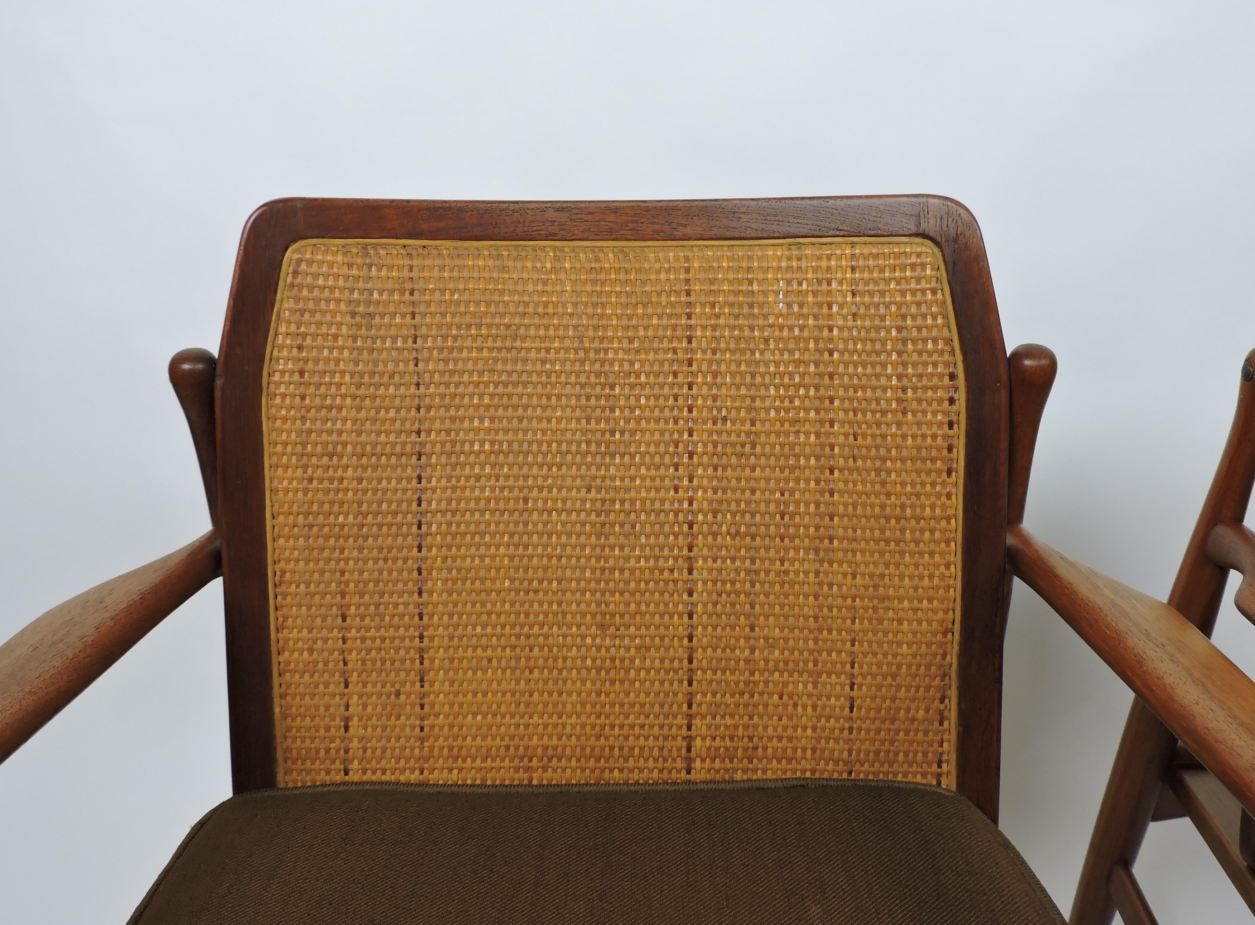 Canna Coppia di sedie moderne in teak Ib Kofod-Larsen per Selig in vendita