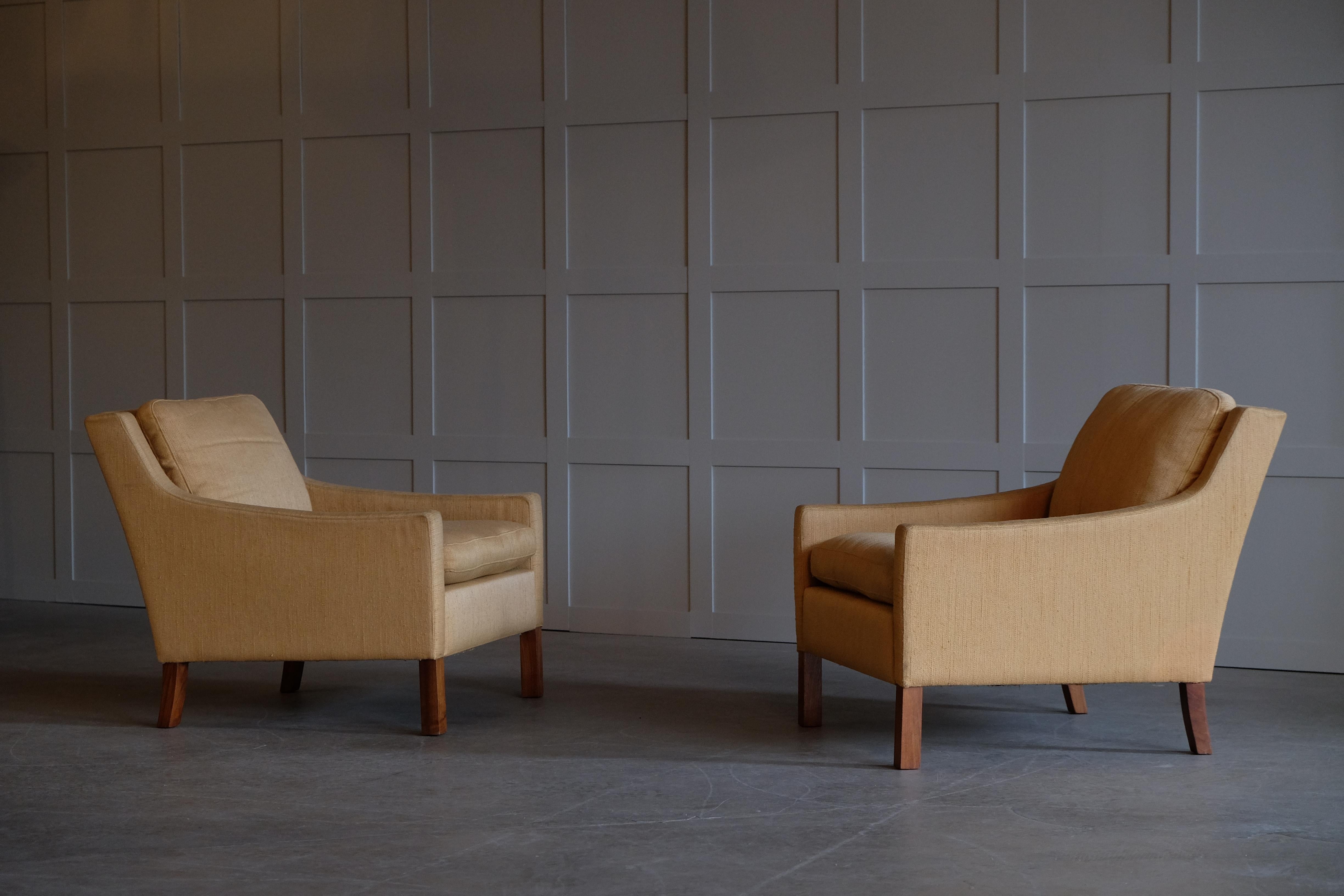 Pair of Ib Kofod-Larsen Easy Chairs by OPE, Sweden, 1960s In Good Condition For Sale In Stockholm, SE