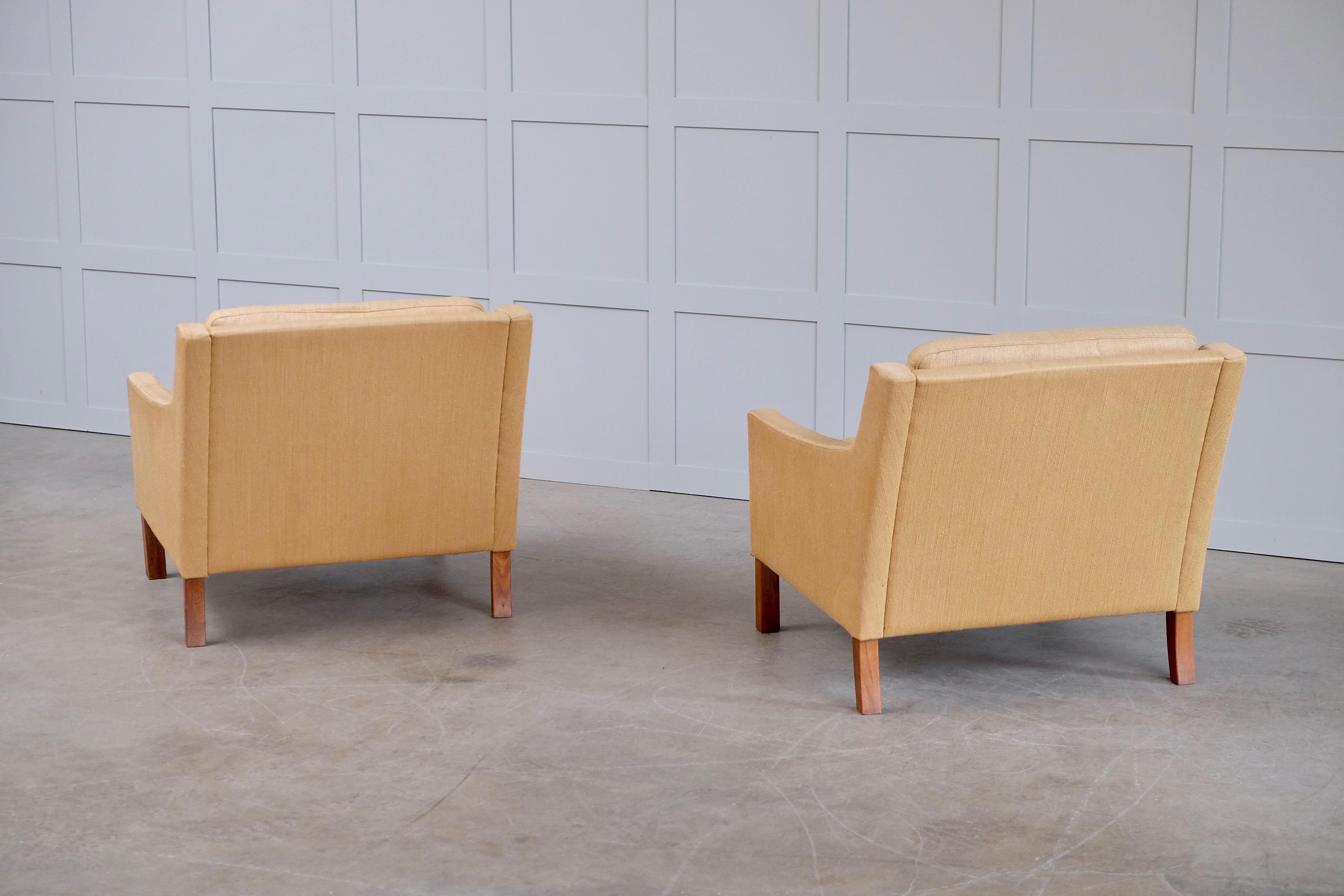Pair of Ib Kofod-Larsen Easy Chairs by OPE, Sweden, 1960s For Sale 1