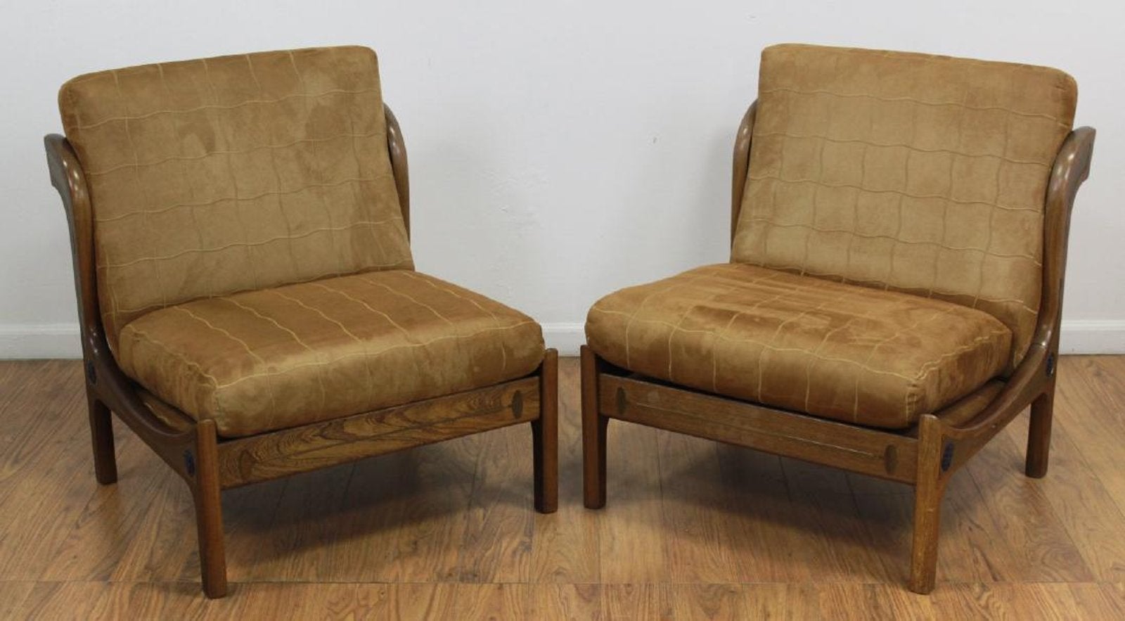 Pair of Ib Kofod-Larsen Wenge Lounge Chairs for the Megiddo Collection