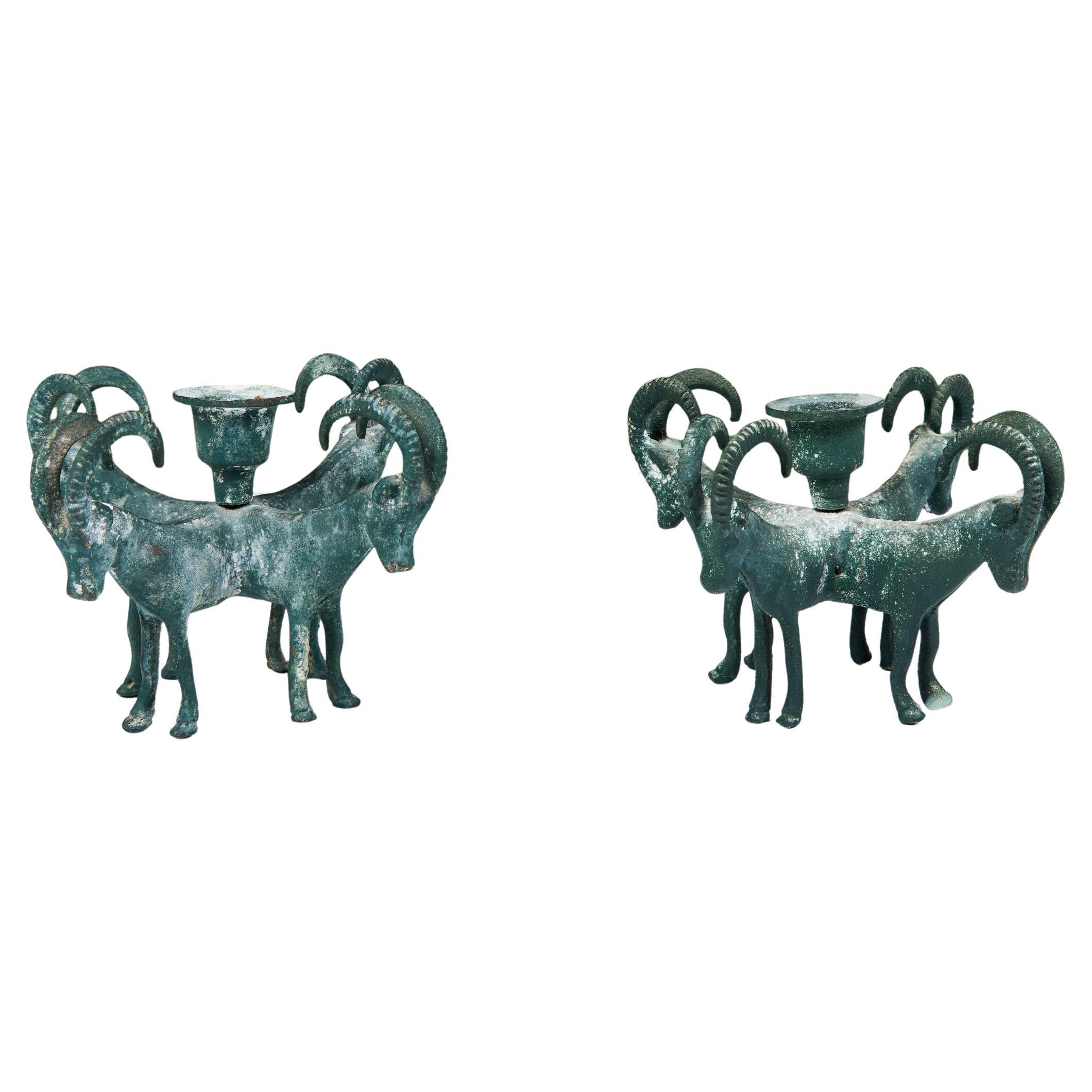 Paire de bougeoirs Ibex
