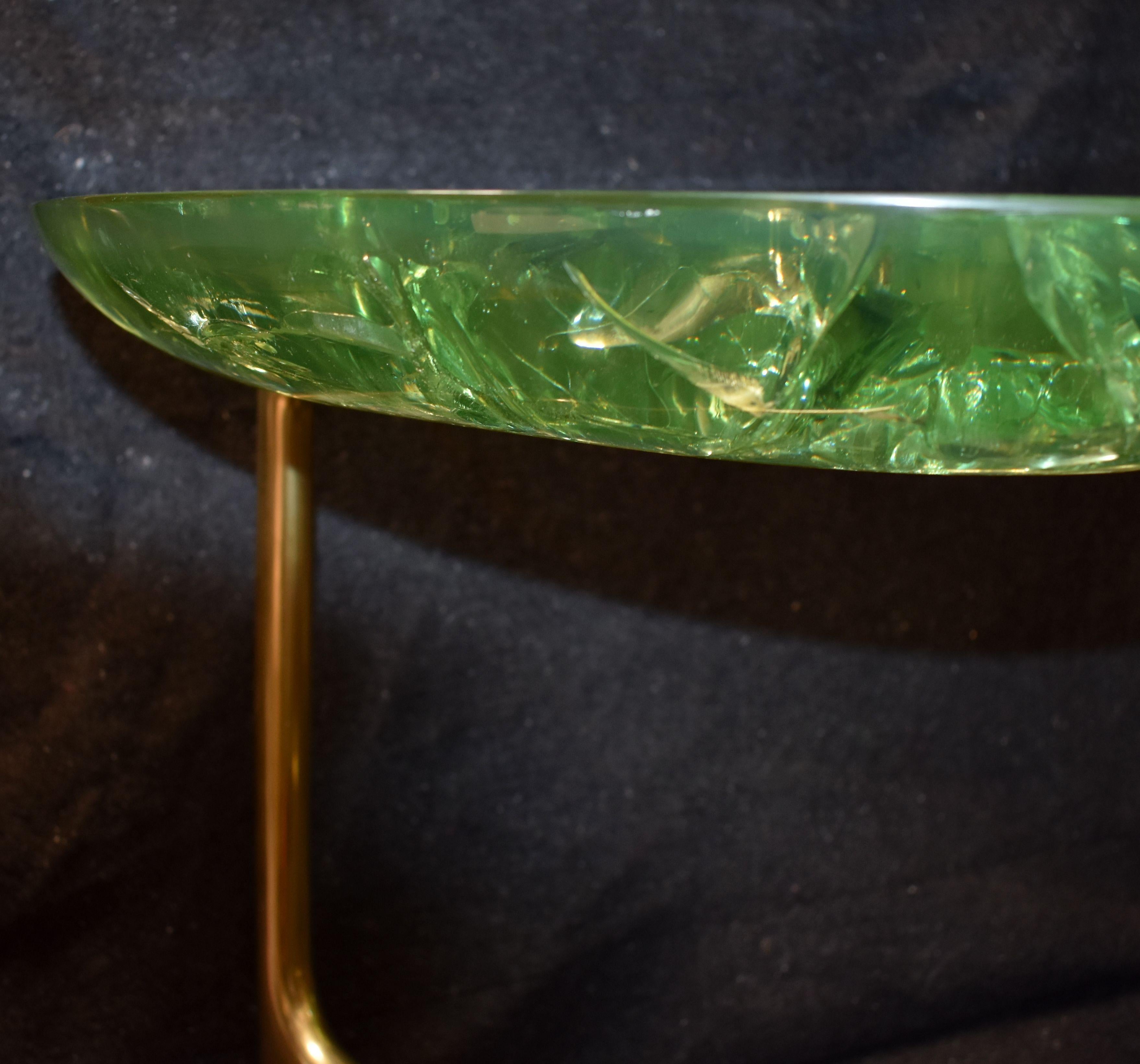 Contemporary Pair of Ice Cracked Resin 