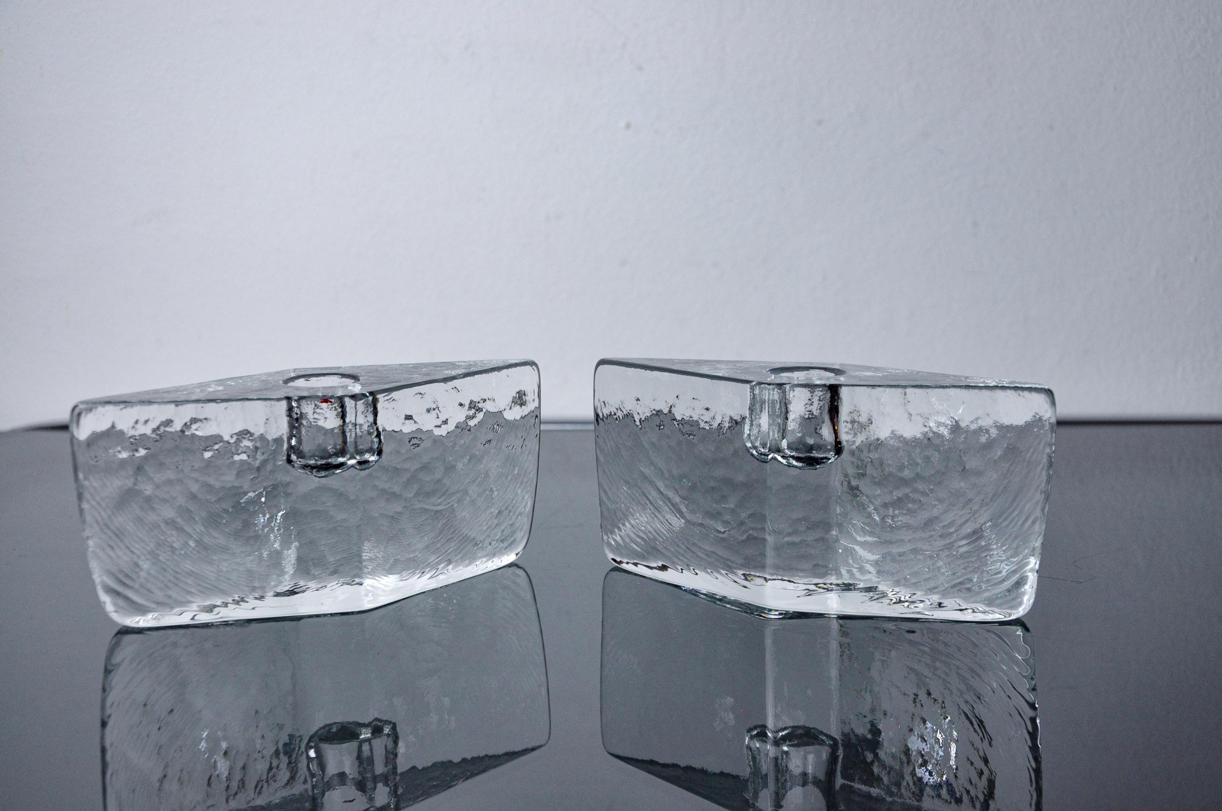 Hollywood Regency Paire de chandeliers cubiques de glace, verre de Murano, Italie, 1970 en vente