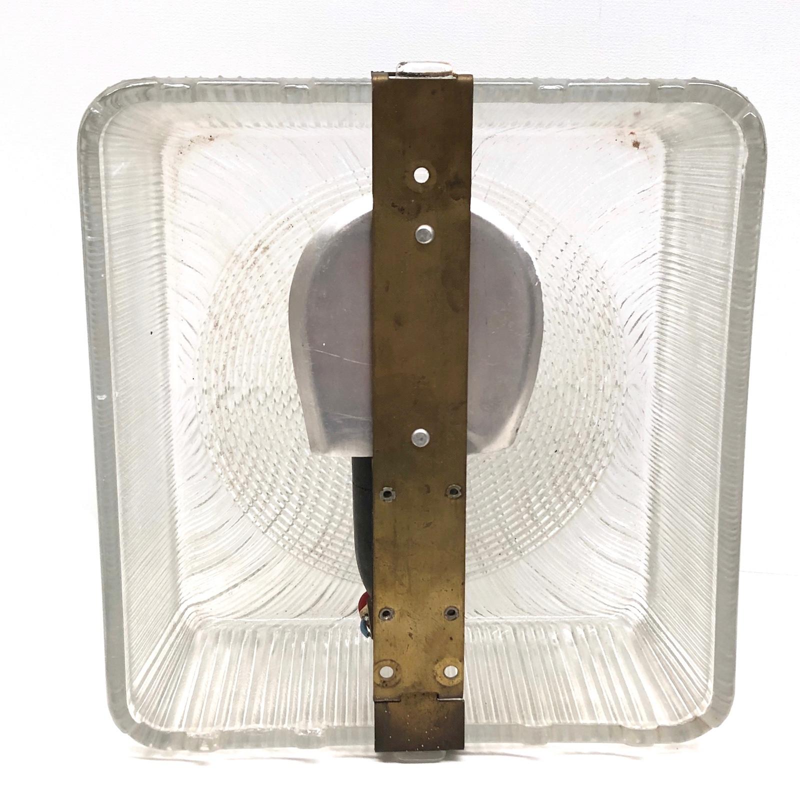 Pair of Ice Glass Cube Sconces or Flush Mounts, Germany, 1960s For Sale 3