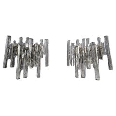 Pair of Ice Glass Sconces by Kalmar, 1970s