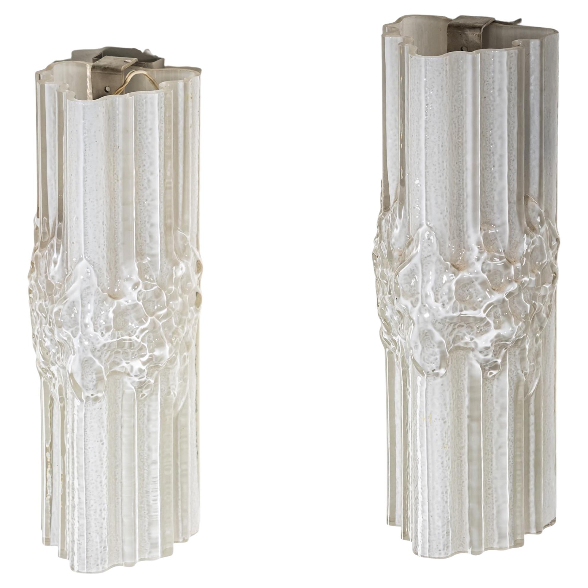 Pareja de apliques de cristal de hielo, Italia en venta