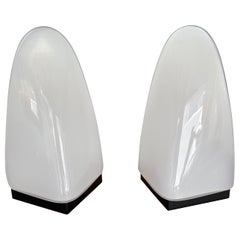 Pair of Ice Murano Glass Lamps by Mazzega, Italy, 1970s Pair of Ice Murano Glass Lamps by Mazzega, Italy, 1970s