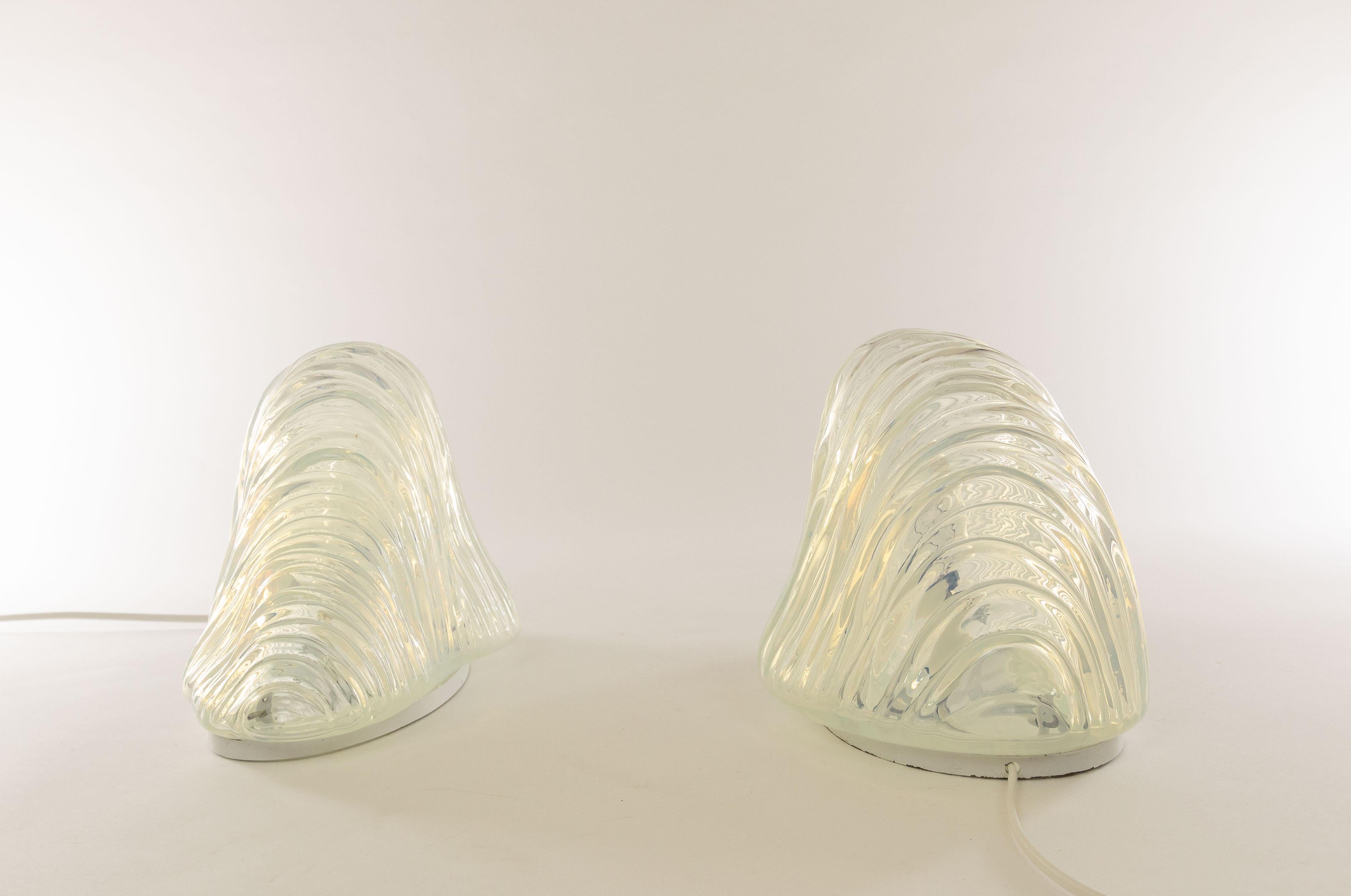 Mid-Century Modern Pair of Iceberg Table Lamps by Carlo Nason for A.V. Mazzega, 1960s