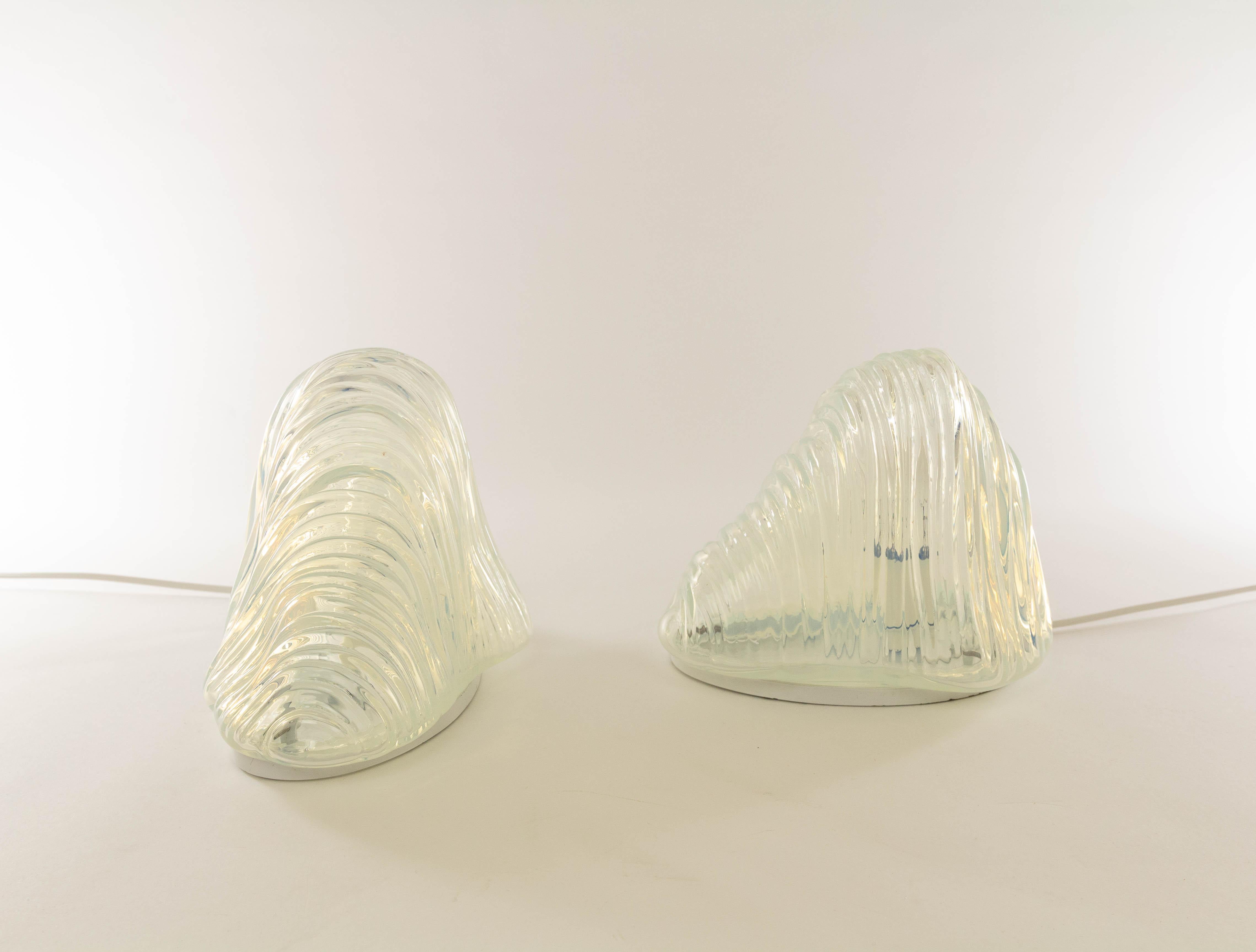 Italian Pair of Iceberg Table Lamps by Carlo Nason for A.V. Mazzega, 1960s