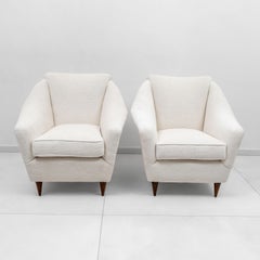 Pair of Ico Parisi MidCentury Modern Italian Armchairs for Ariberto Colombo, 50s