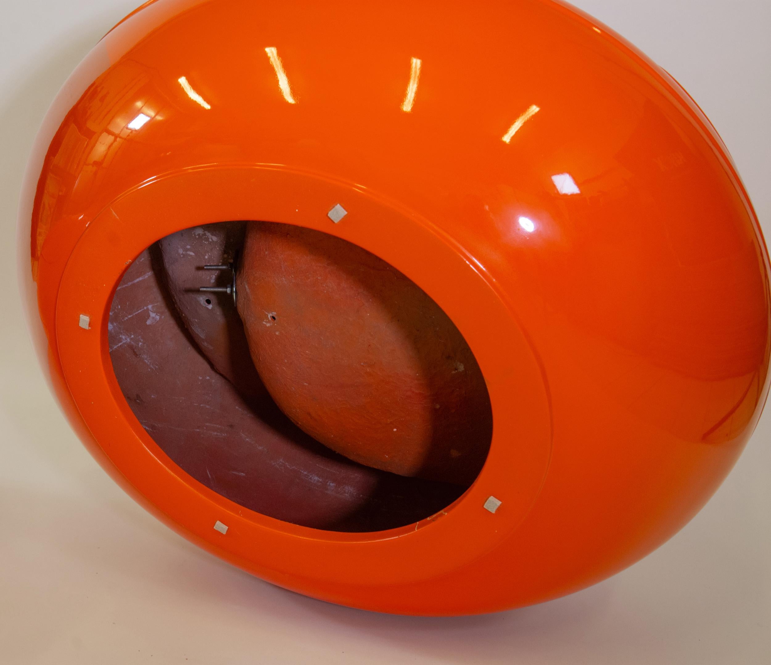 Pair Of Iconic 1970s Peter Ghyczy Garden Orange Egg Chairs 5