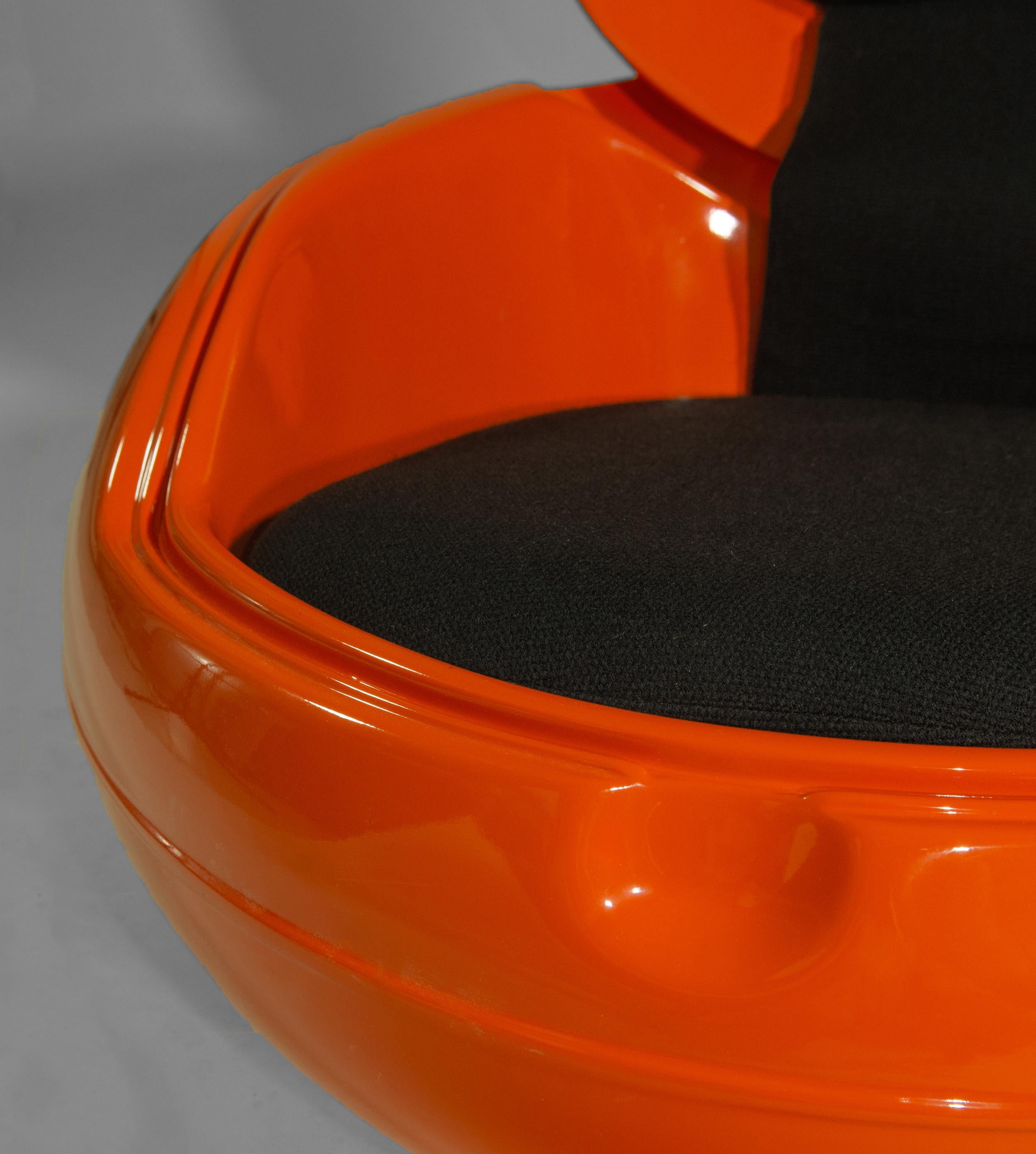 Fiberglass Pair Of Iconic 1970s Peter Ghyczy Garden Orange Egg Chairs