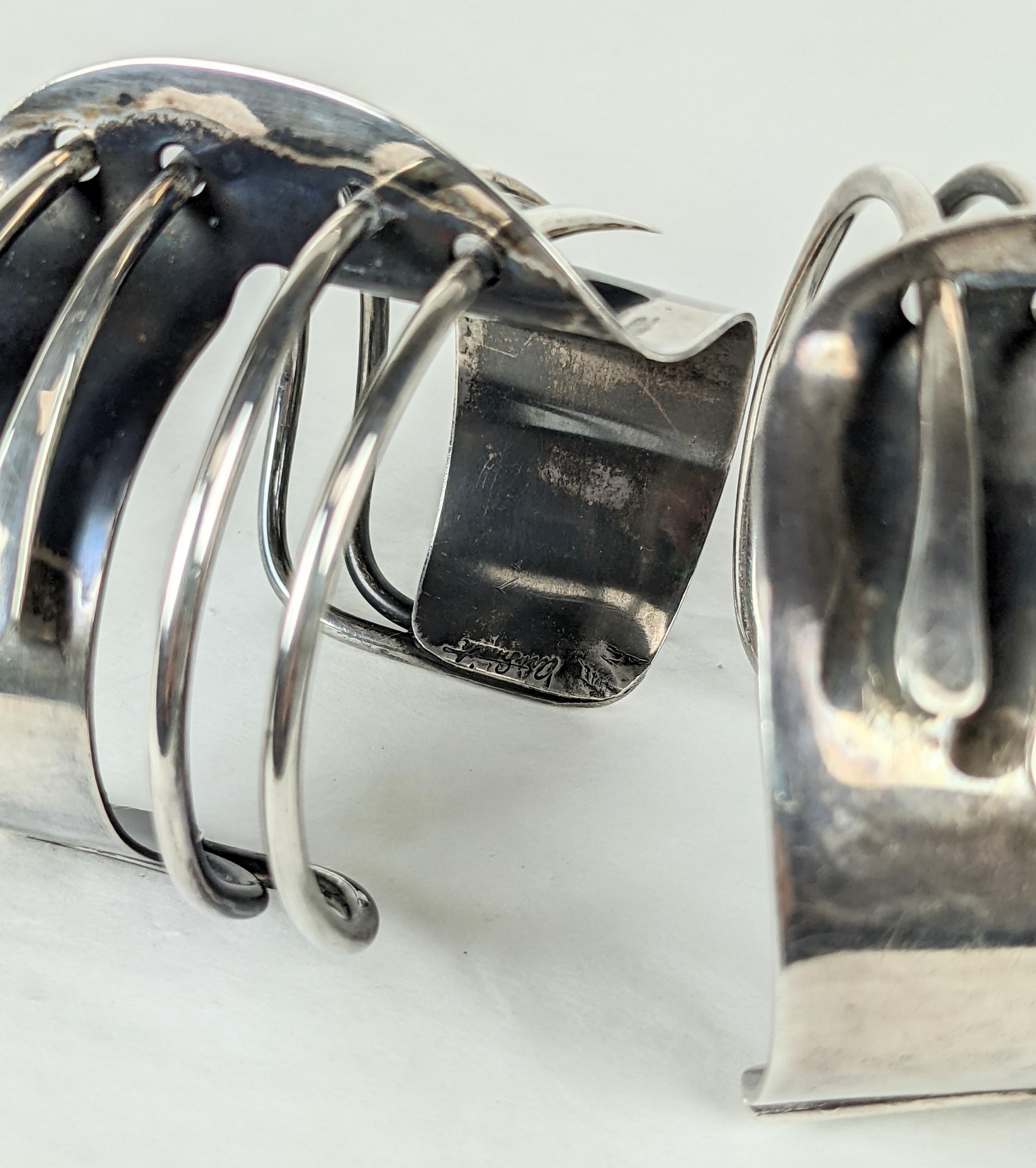 Pair of Iconic Art Smith Modernette Cuffs In Excellent Condition For Sale In Riverdale, NY