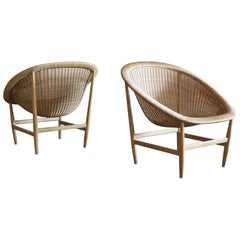 Pair of Iconic Basket Chairs by Nanna Ditzel, Denmark, 1950s