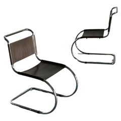 Pair of Iconic Bauhaus 'MR10' Style Cantilever Chairs, Mies Van Der Rohe, 90s