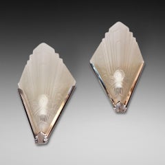 Pair of Iconic "Empire State" Art Deco Wall Lights